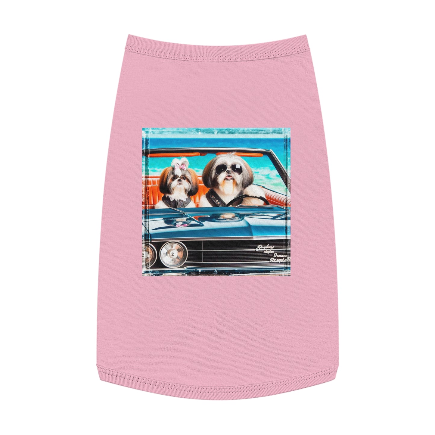 Pet Tank Top Shih Tzu frirbfs Driving Pets Printify L Pink