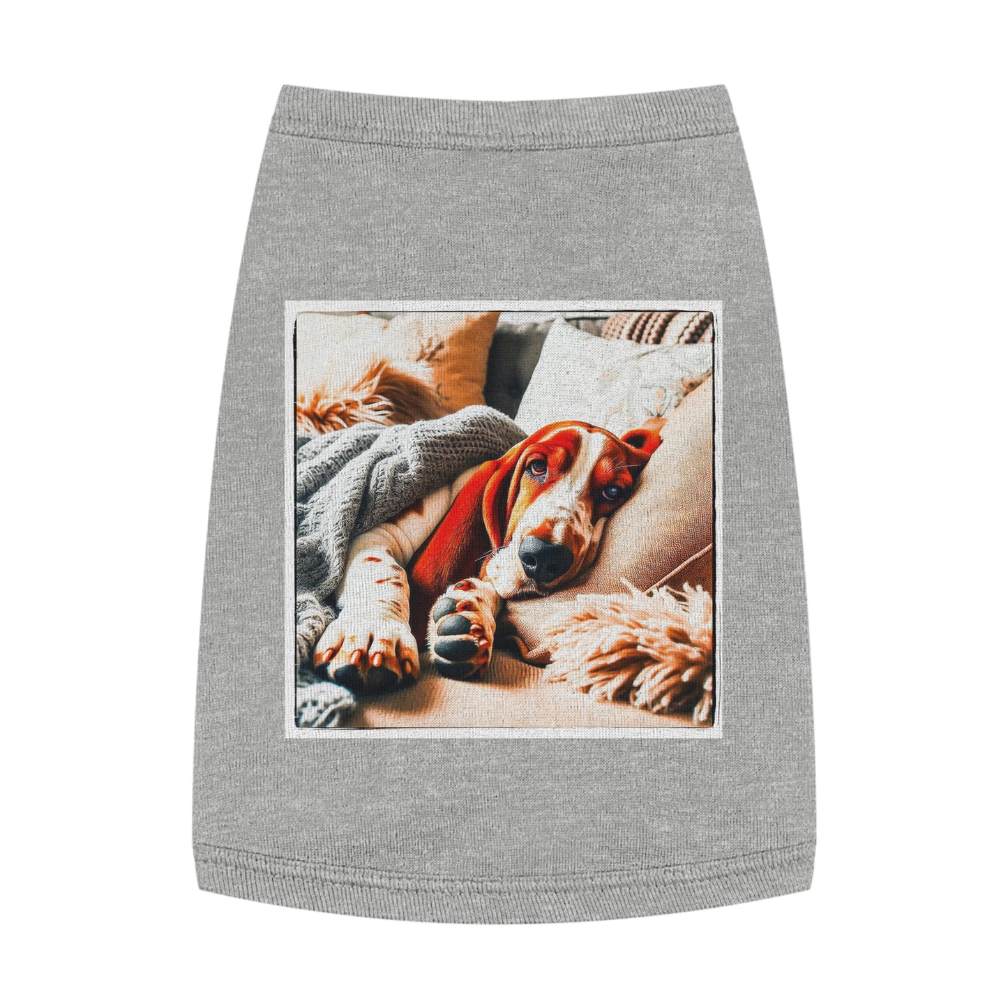 Pet Tank Top Basset Hound Pets Printify M Heather 