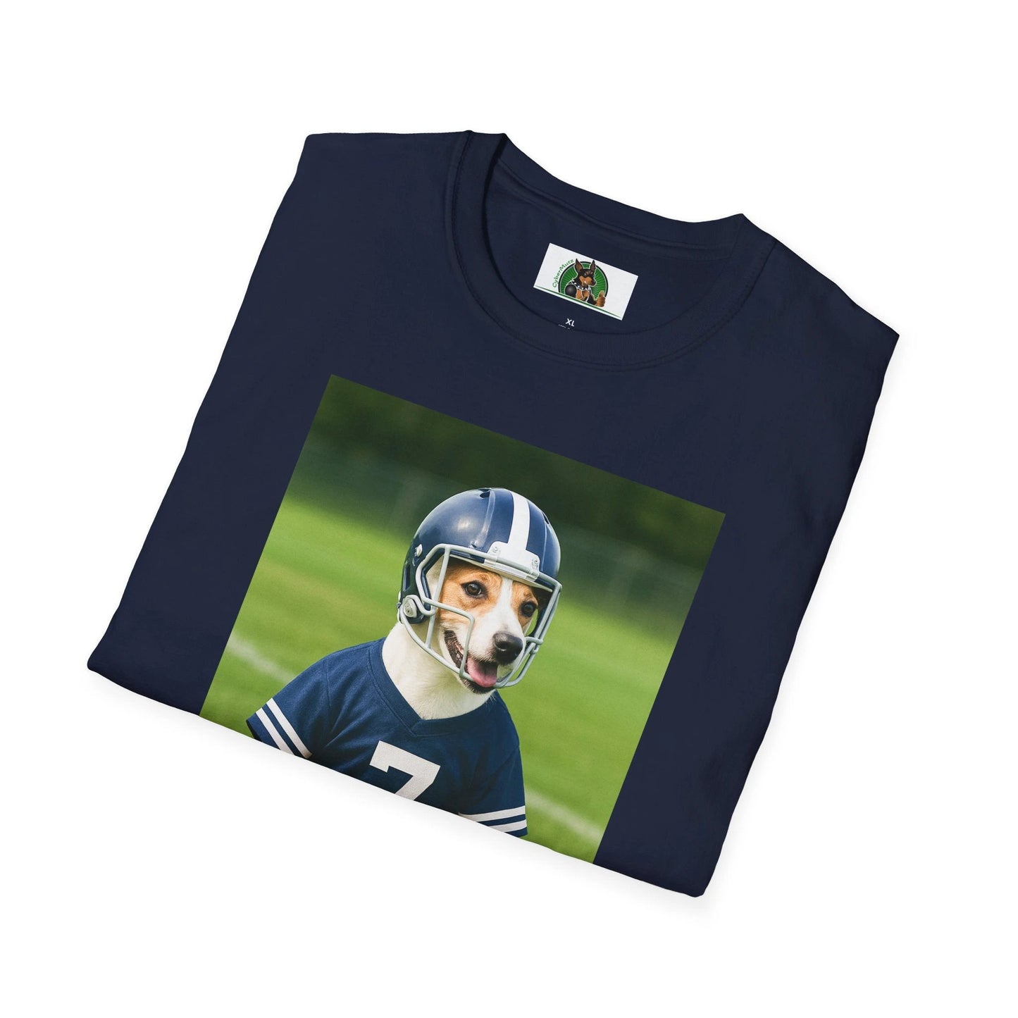 Jack Russell Football T-Shirt — Sports Dog Tee T-Shirt Printify