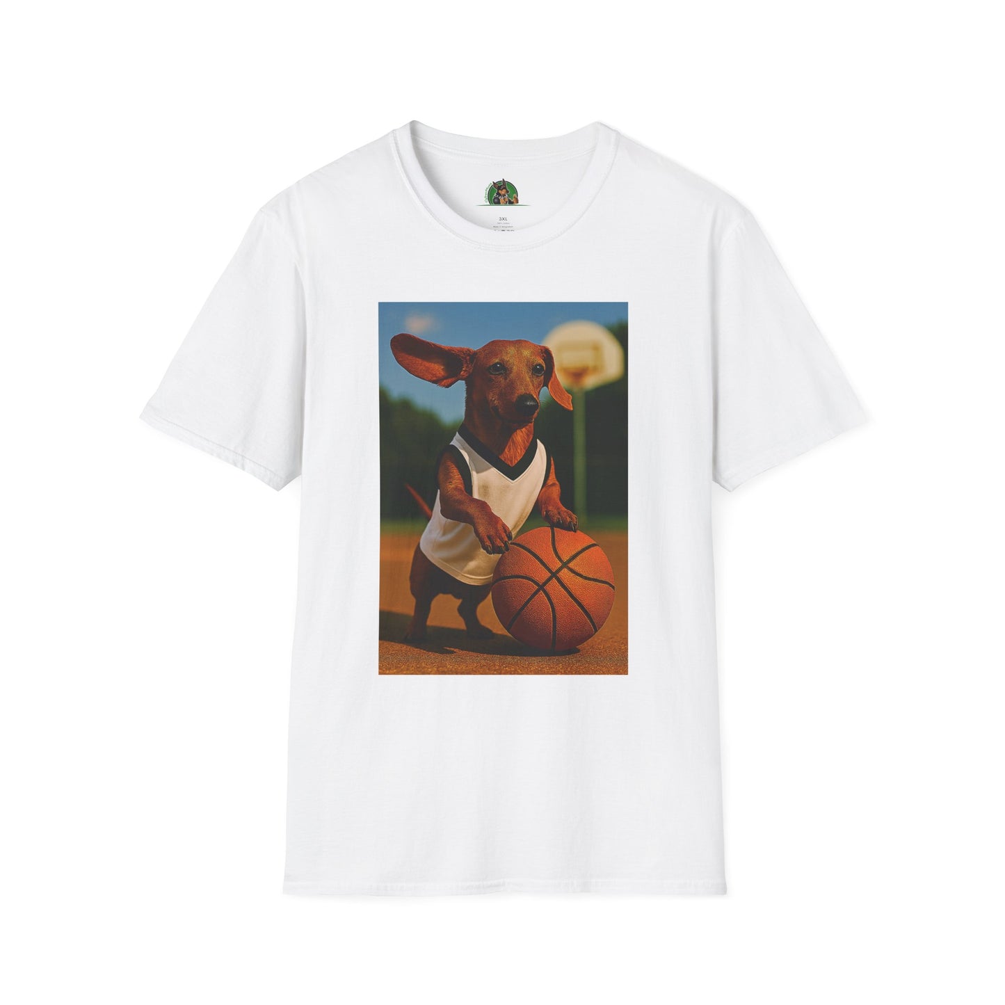 Sports Dachshund Basketball T-Shirt T-Shirt Printify White XS