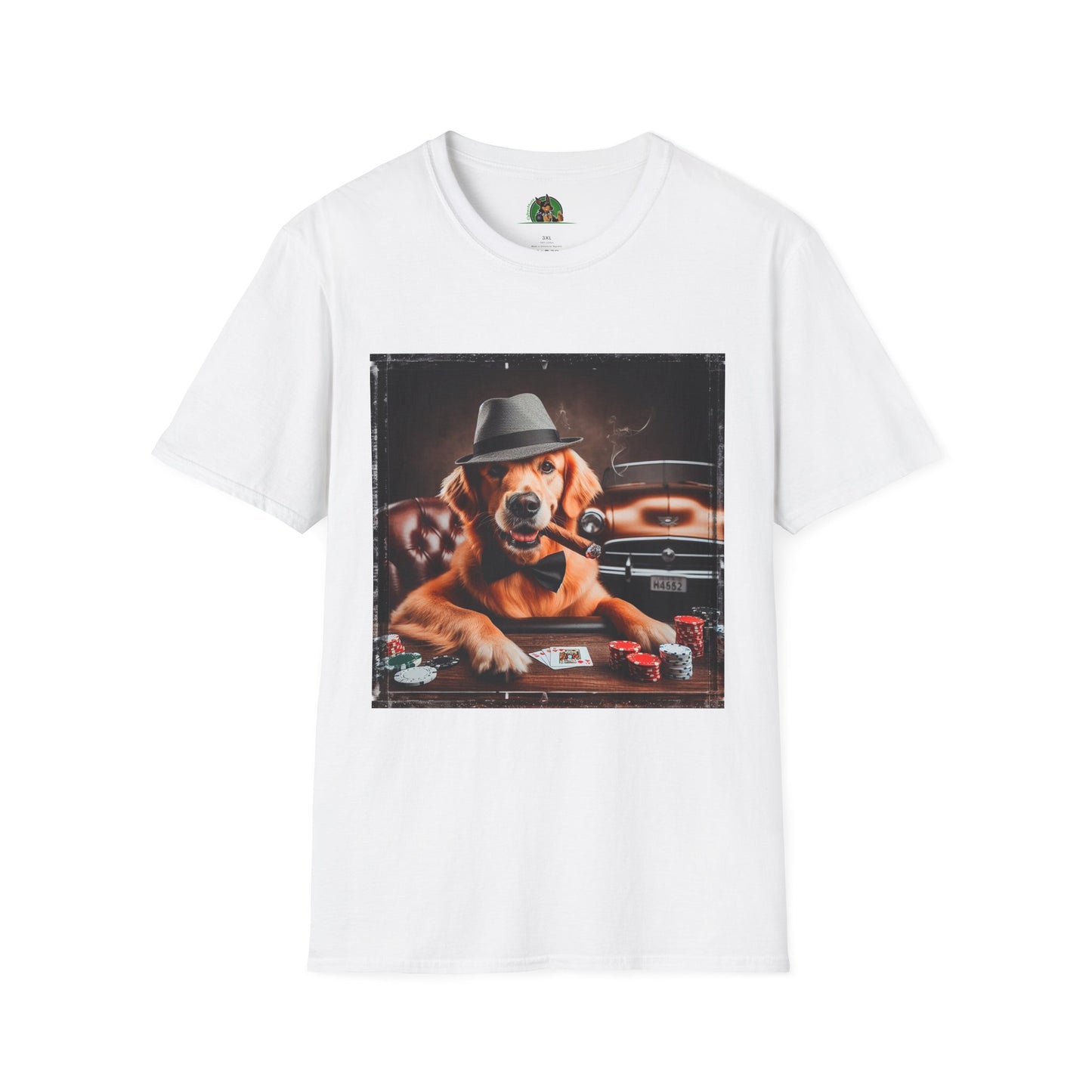 Golden Retriever playing poker shirt T-Shirt Printify XS White