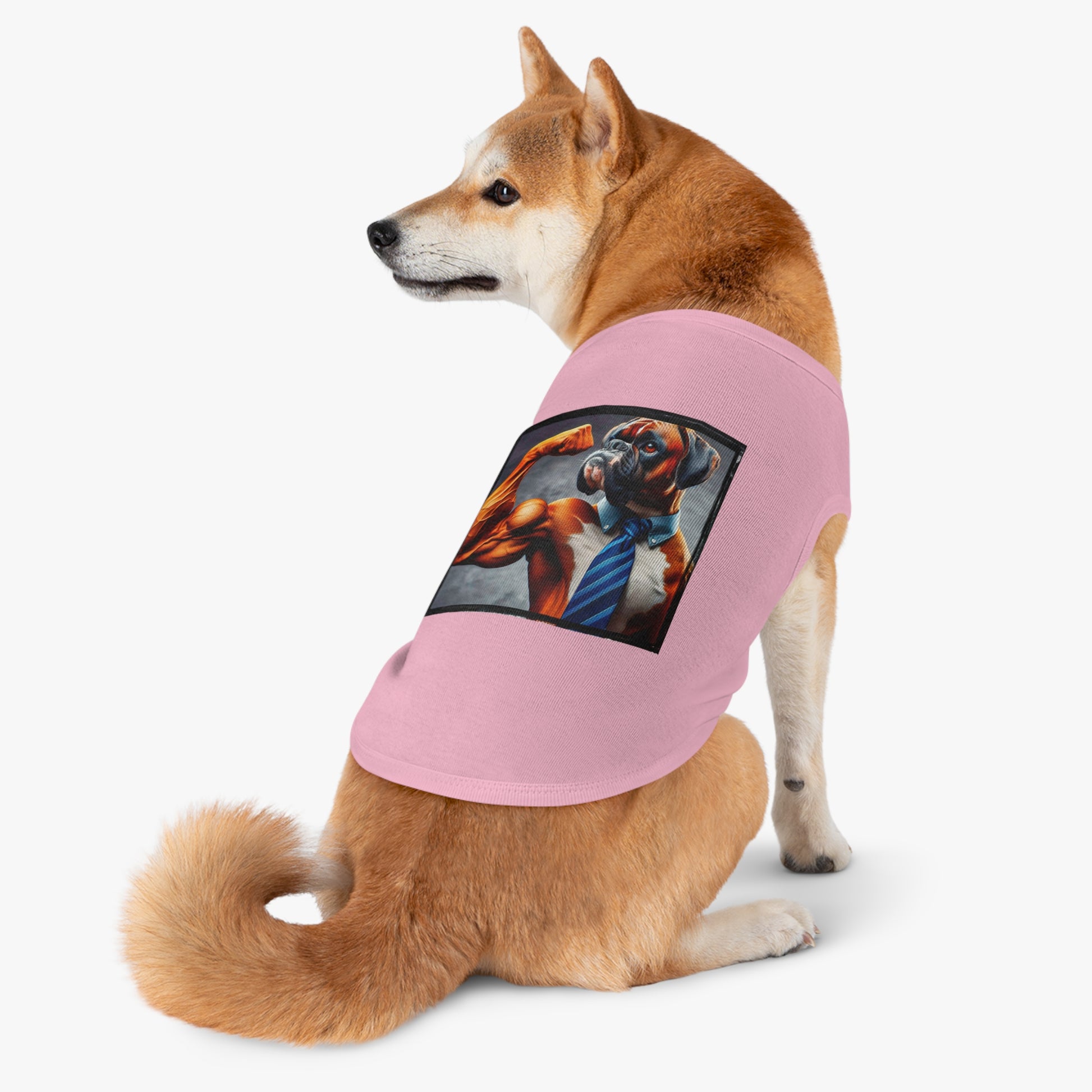 Pet Tank Top Boxer Dog Flexing Pets Printify   