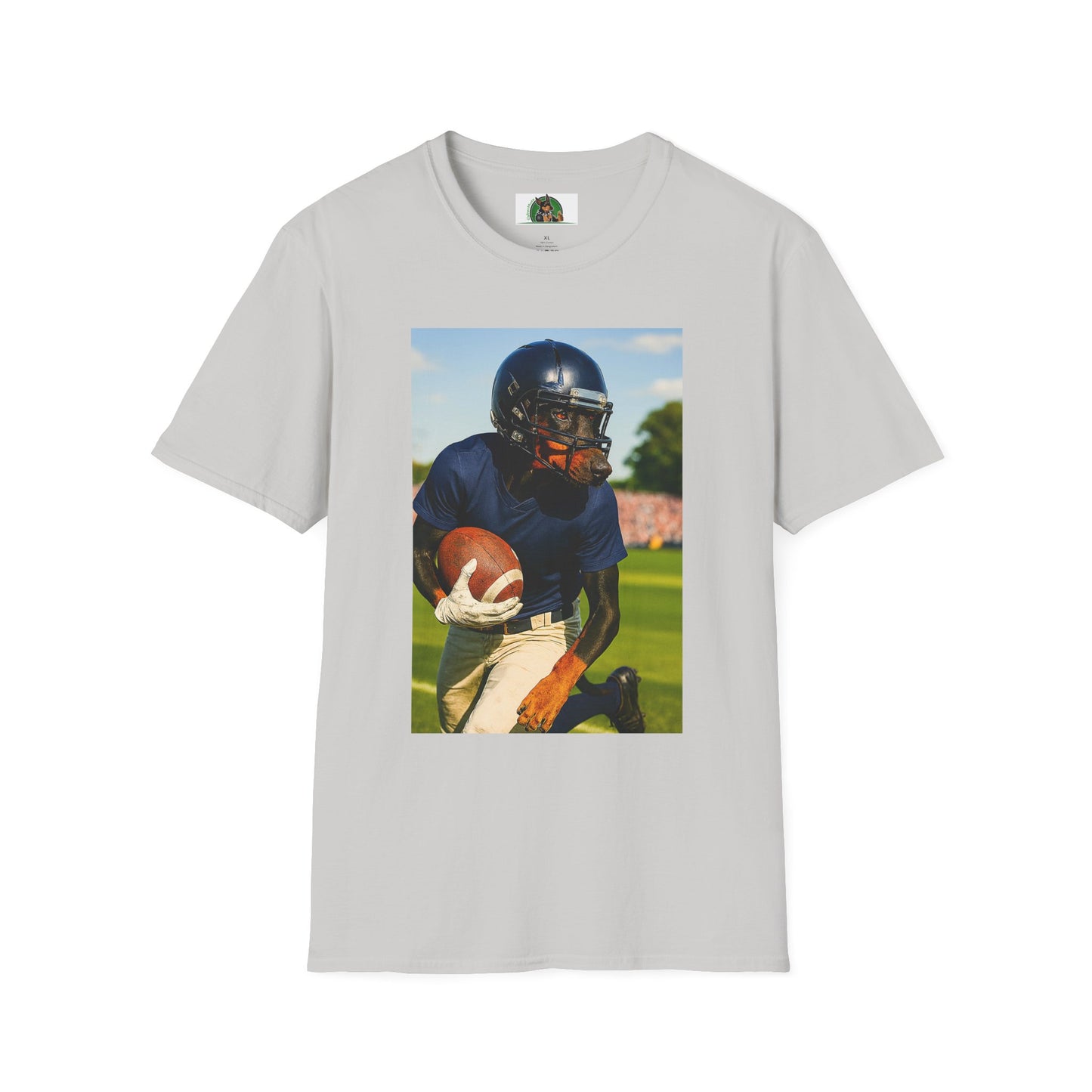 Football Doberman Sports T-Shirt T-Shirt Printify Ice Grey S
