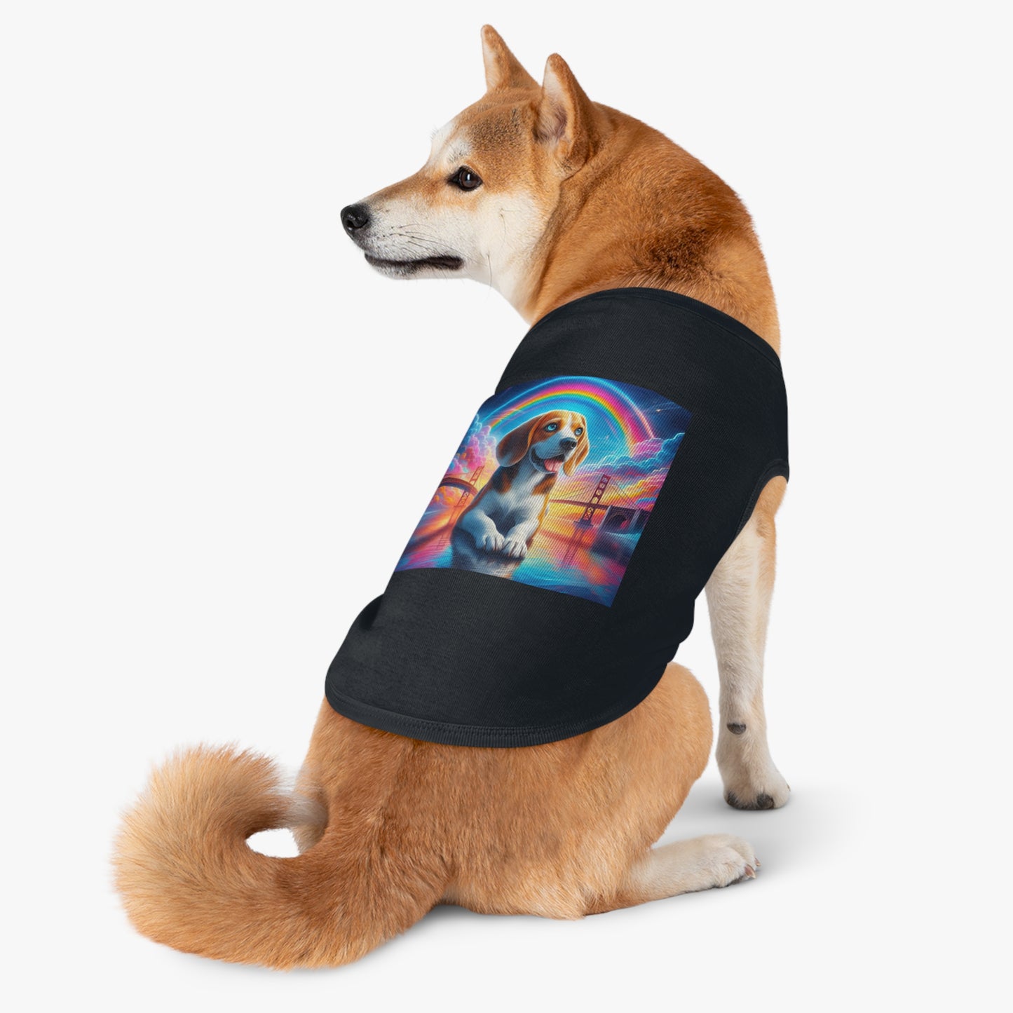 Pet Tank Top Beagle Angel Rainbow Bridge Pets Printify   