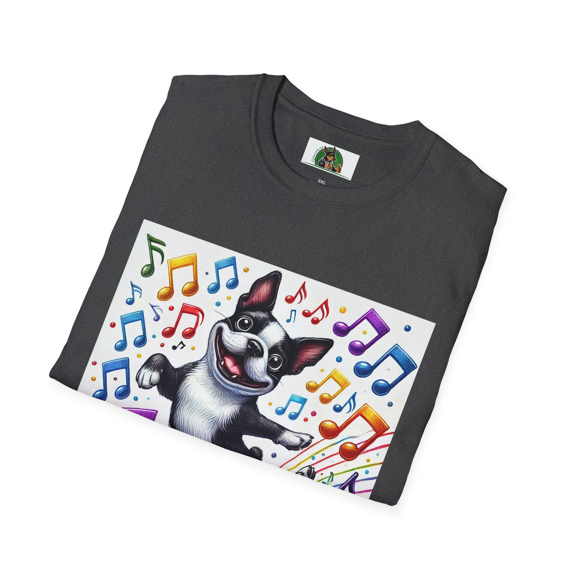 Boston Terrier Dancing Dog T-Shirt T-Shirt Printify