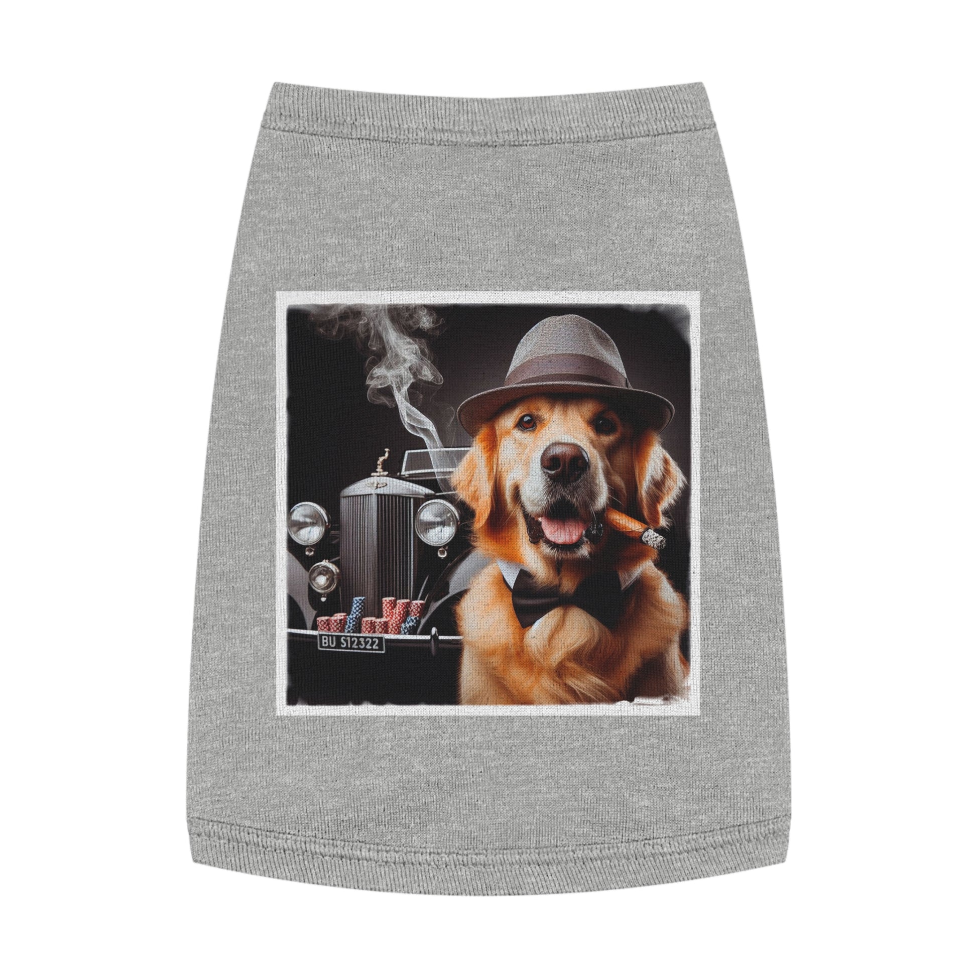 Golden Retriever pet tank top Pets Printify M Heather 