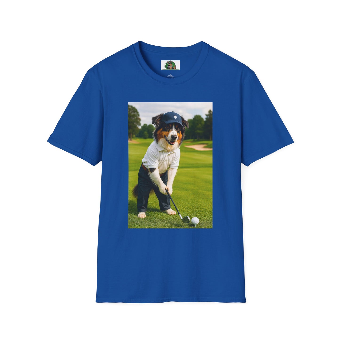 Sports Golf Australian Shepherd T-Shirt T-Shirt Printify Royal XS