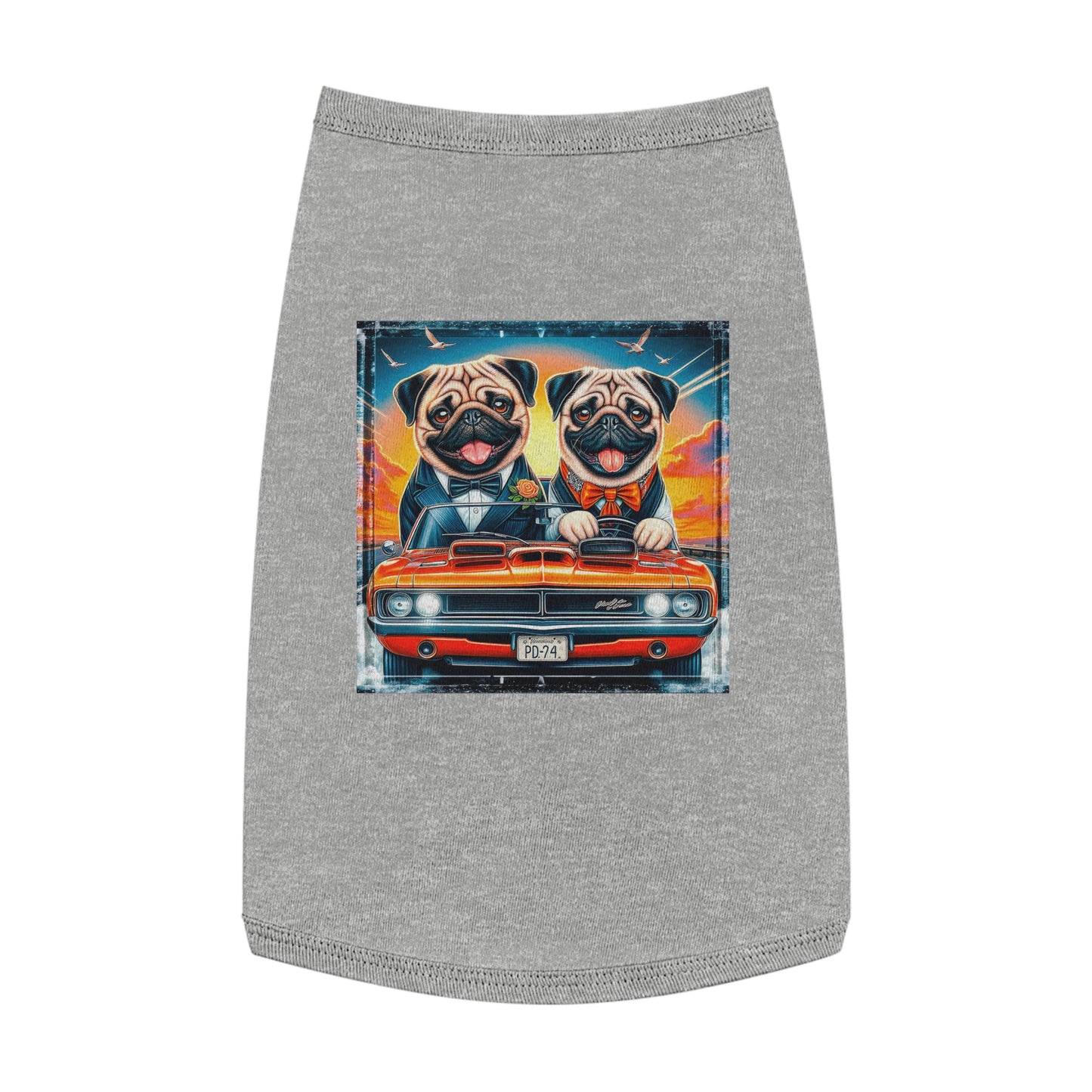 Wacky Pet Tank Top Pug Pets Printify L Heather 