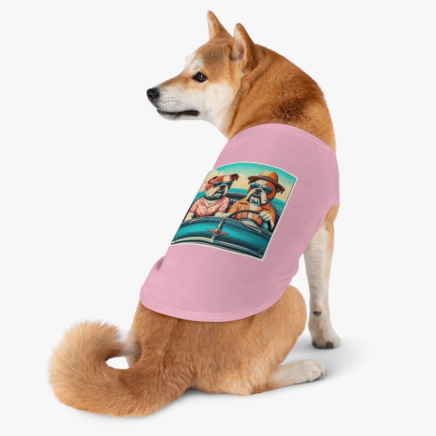 Wacky Pet Tank Top Bulldog vacationing couple t shirt