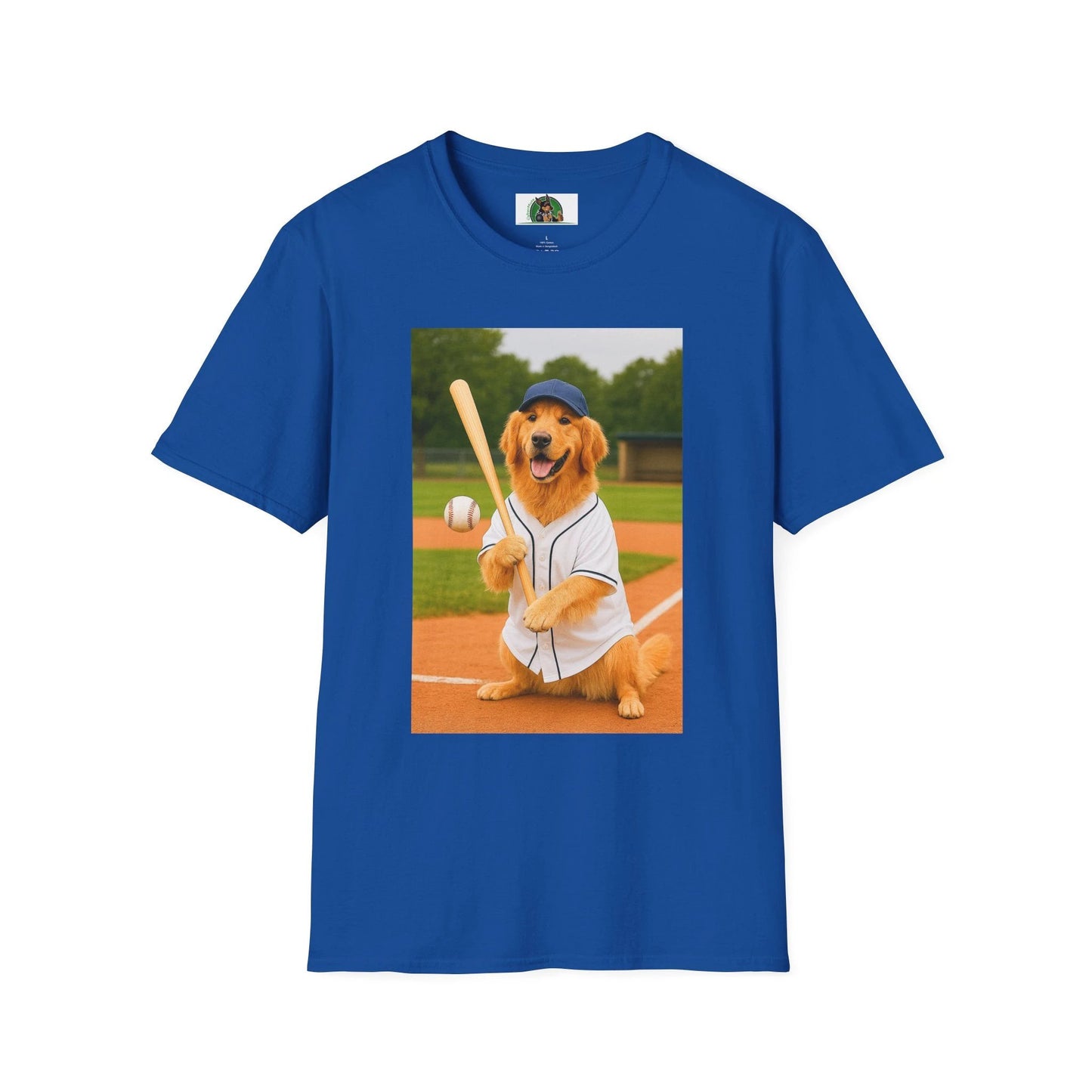 Golden Retriever Baseball T-Shirt — Sports Dog Playing Baseball Shirt T-Shirt Printify Royal S