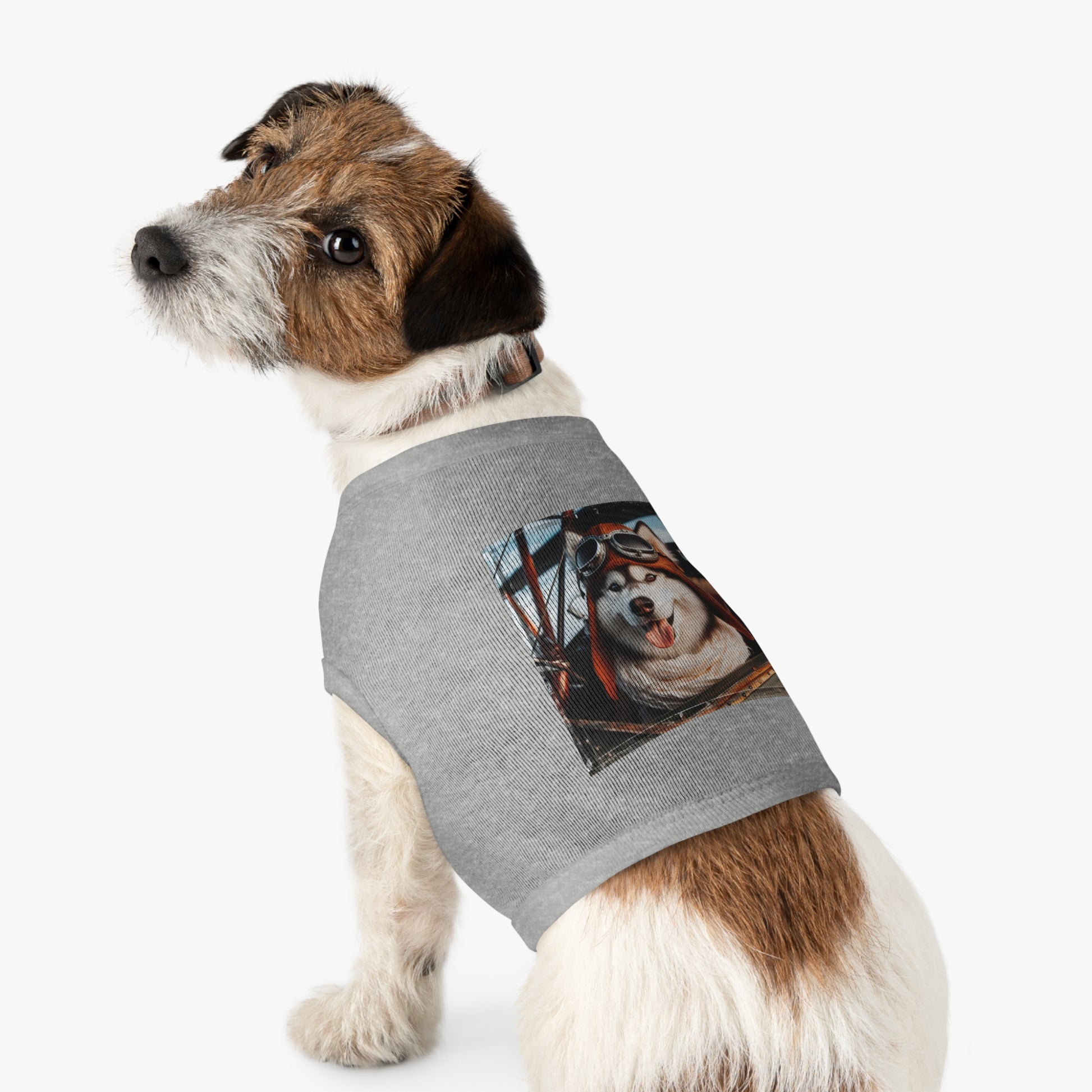 Pet Tank Top Husky pilot Pets Printify