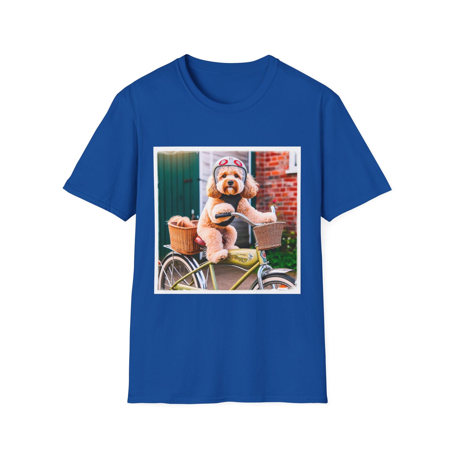 CockerPoo bike sitting t shirt T-Shirt Printify XS Royal