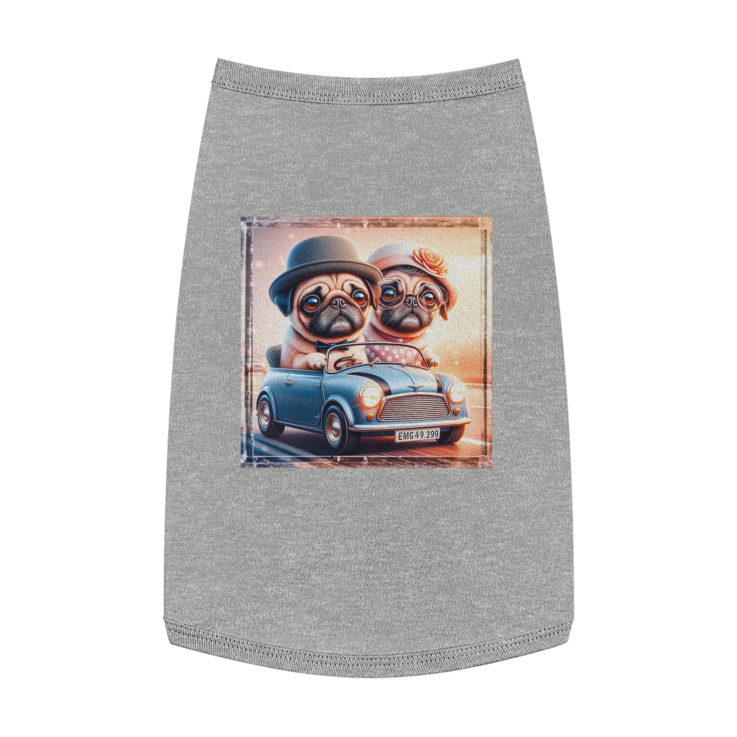 Wacky Pet Tank Top Pug Pets Printify L Heather 