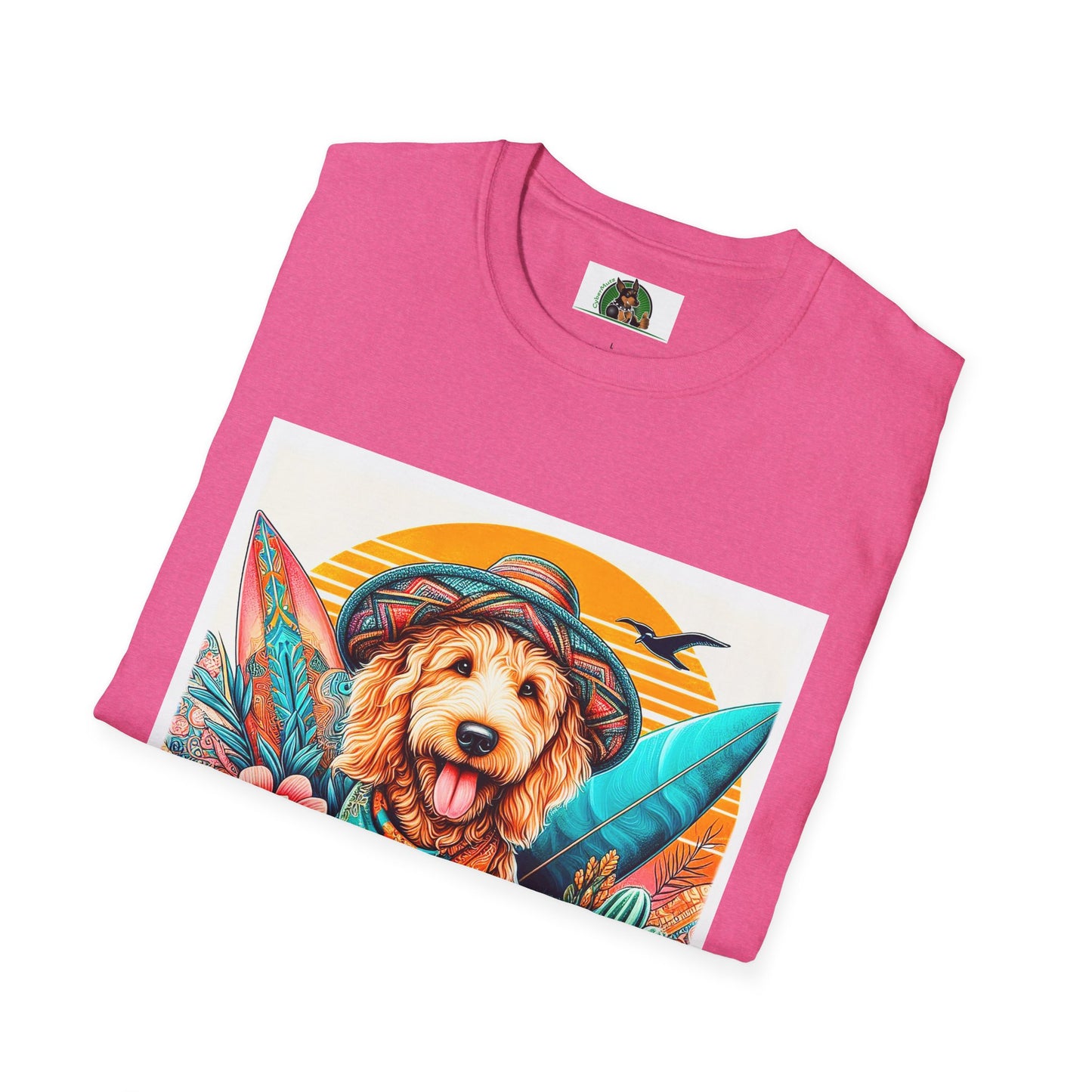 Golden Doodle blue waves shirt