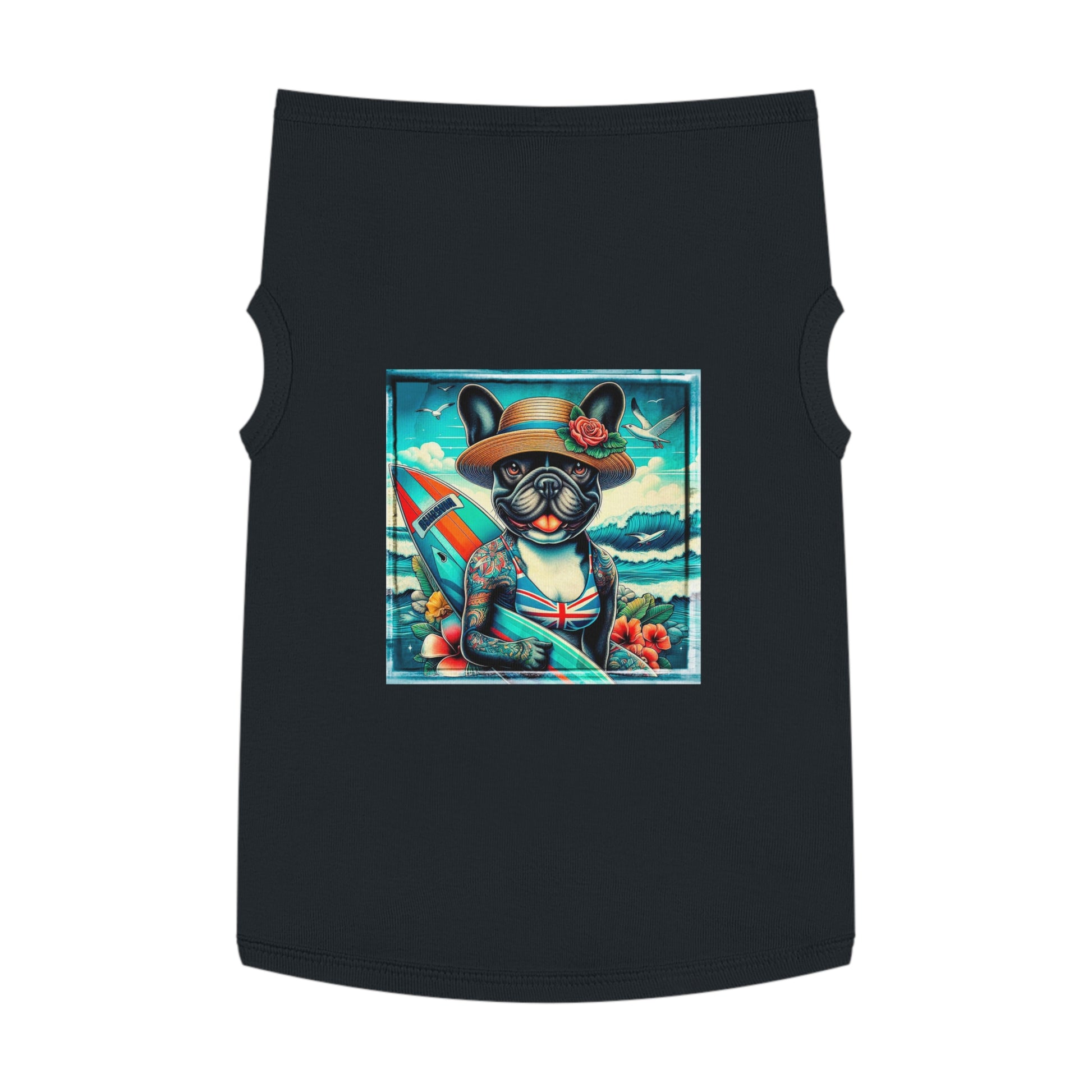 Pet Tank Top French Bulldog beach beauty t shirt Pets Printify