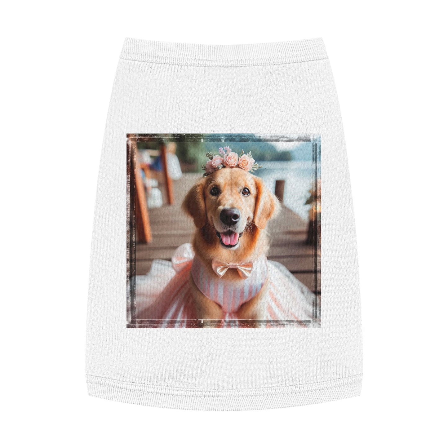 Golden Retriever pet tank top Pets Printify M White 