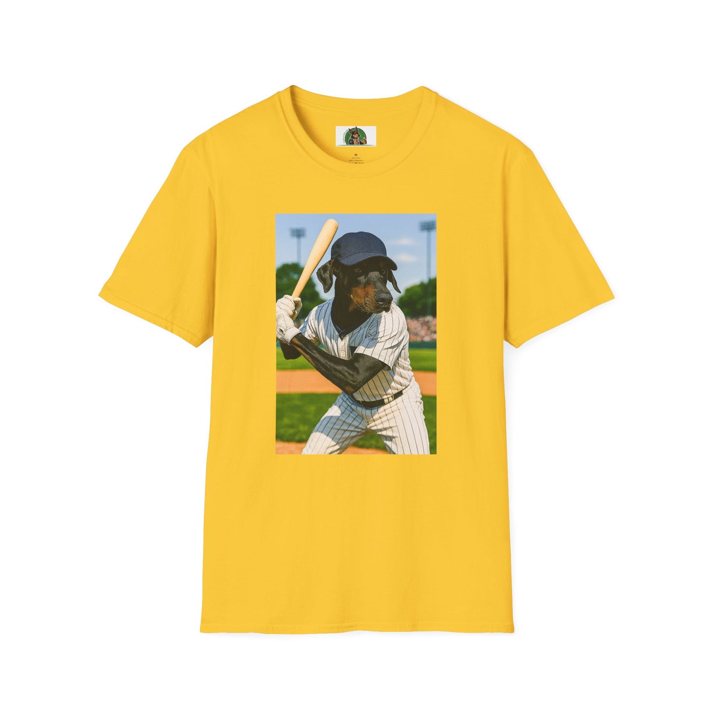 Baseball Doberman Sports T-Shirt T-Shirt Printify Daisy S