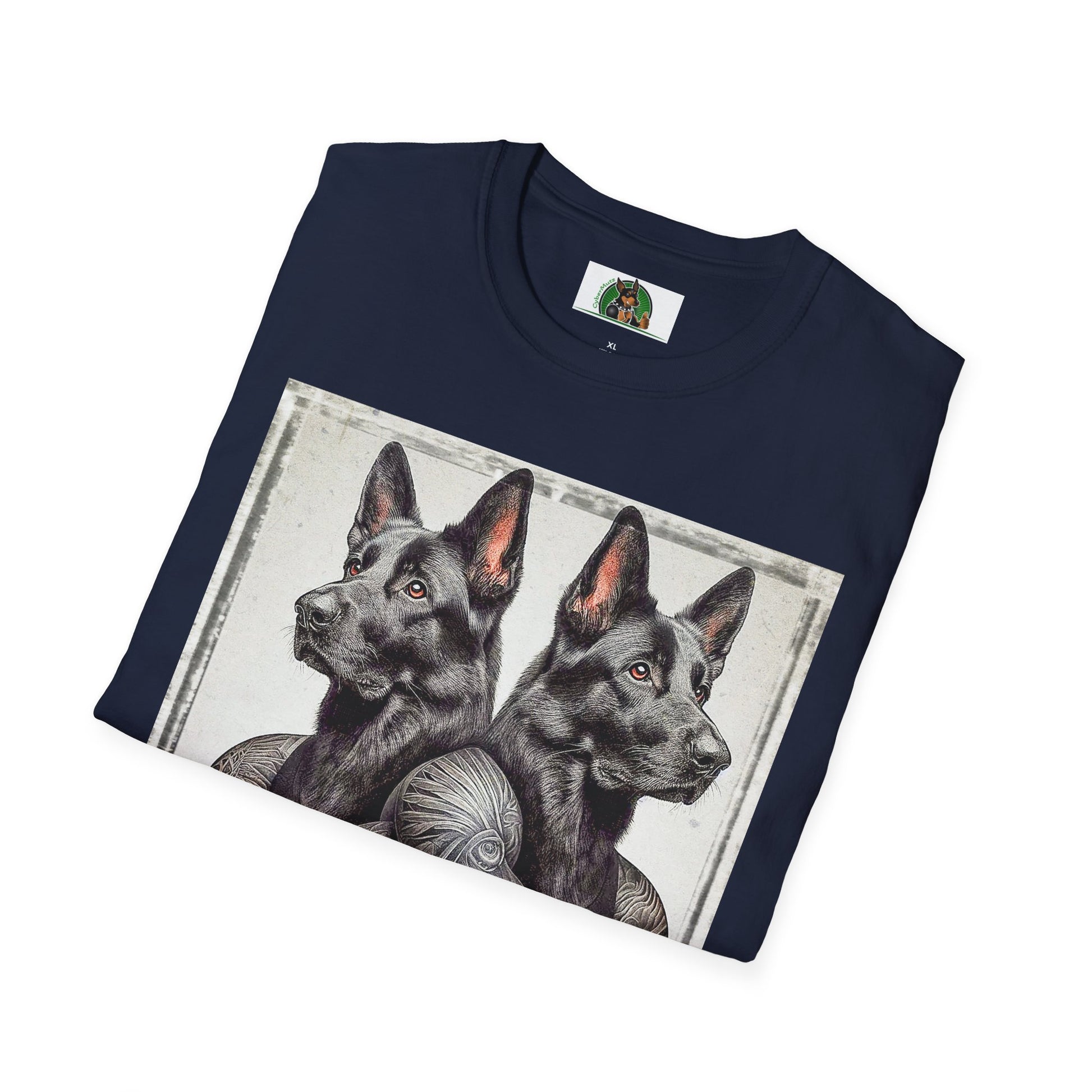 German Shepherd two trainers shirt T-Shirt Printify