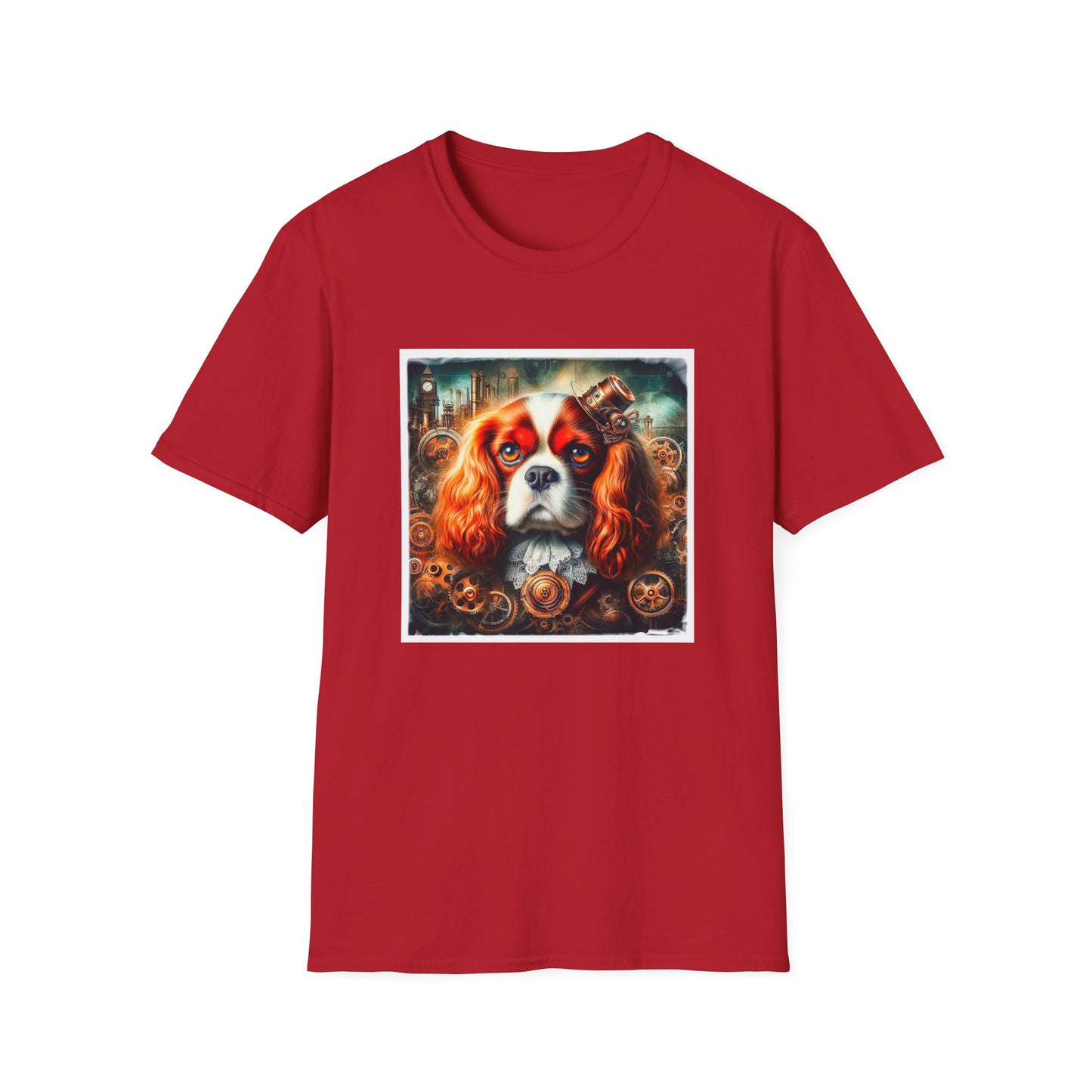 Cavalier King Charles Spaniel Steampunk Dog T-Shirt T-Shirt Printify S Cherry Red