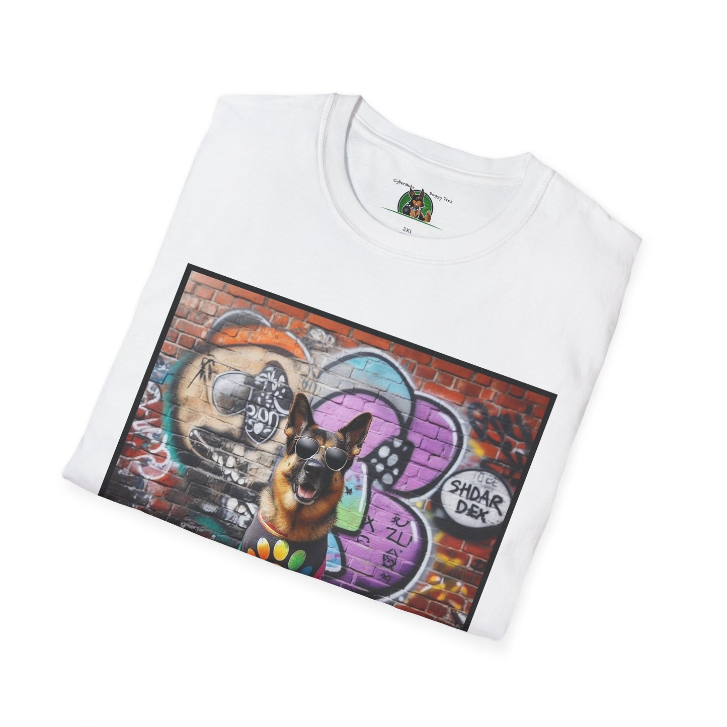 German Shepherd Dog Chillin Unisex Softstyle T-Shirt T-Shirt Printify