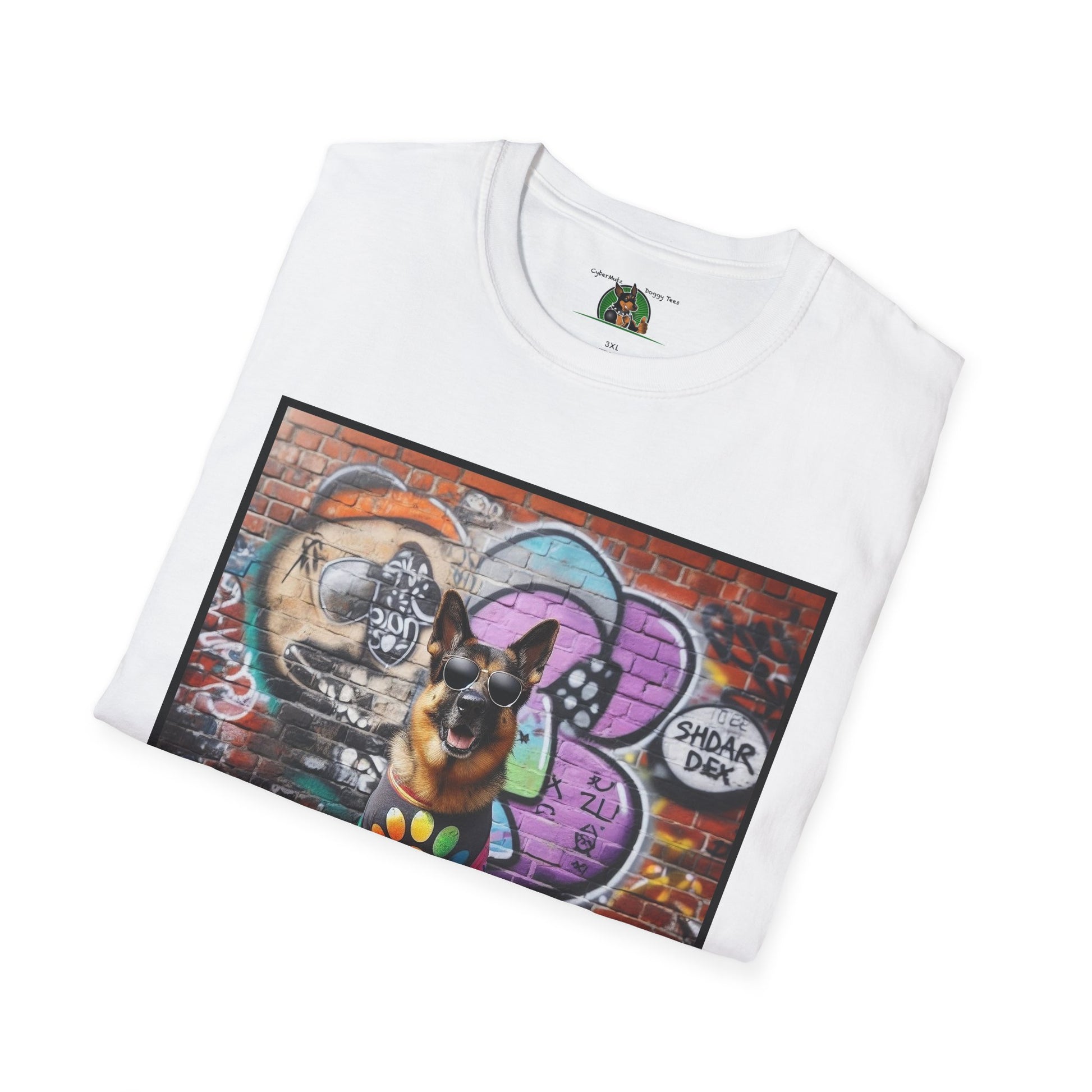 German Shepherd Dog Chillin Unisex Softstyle T-Shirt T-Shirt Printify