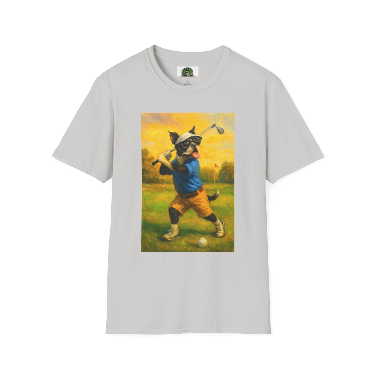 Sports Boston Terrier Golf T-Shirt T-Shirt Printify Ice Grey S