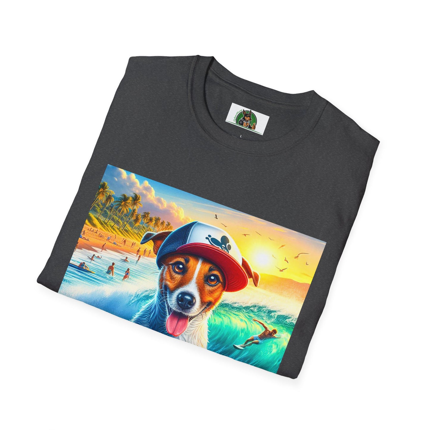 Jack Russell Boogie Boarding T-Shirt Printify