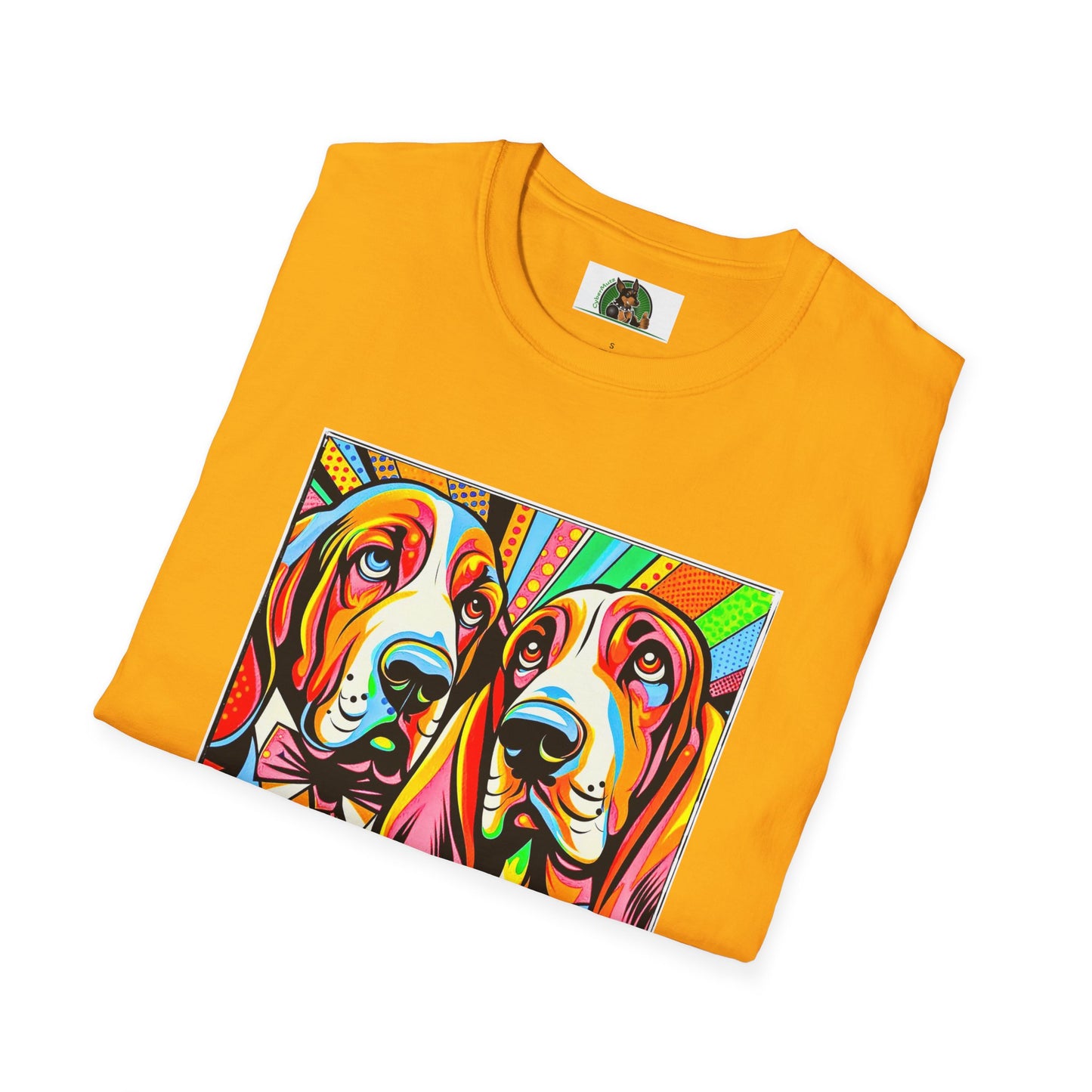 Basset Hound Boys Pop Art Pic T-Shirt Printify   