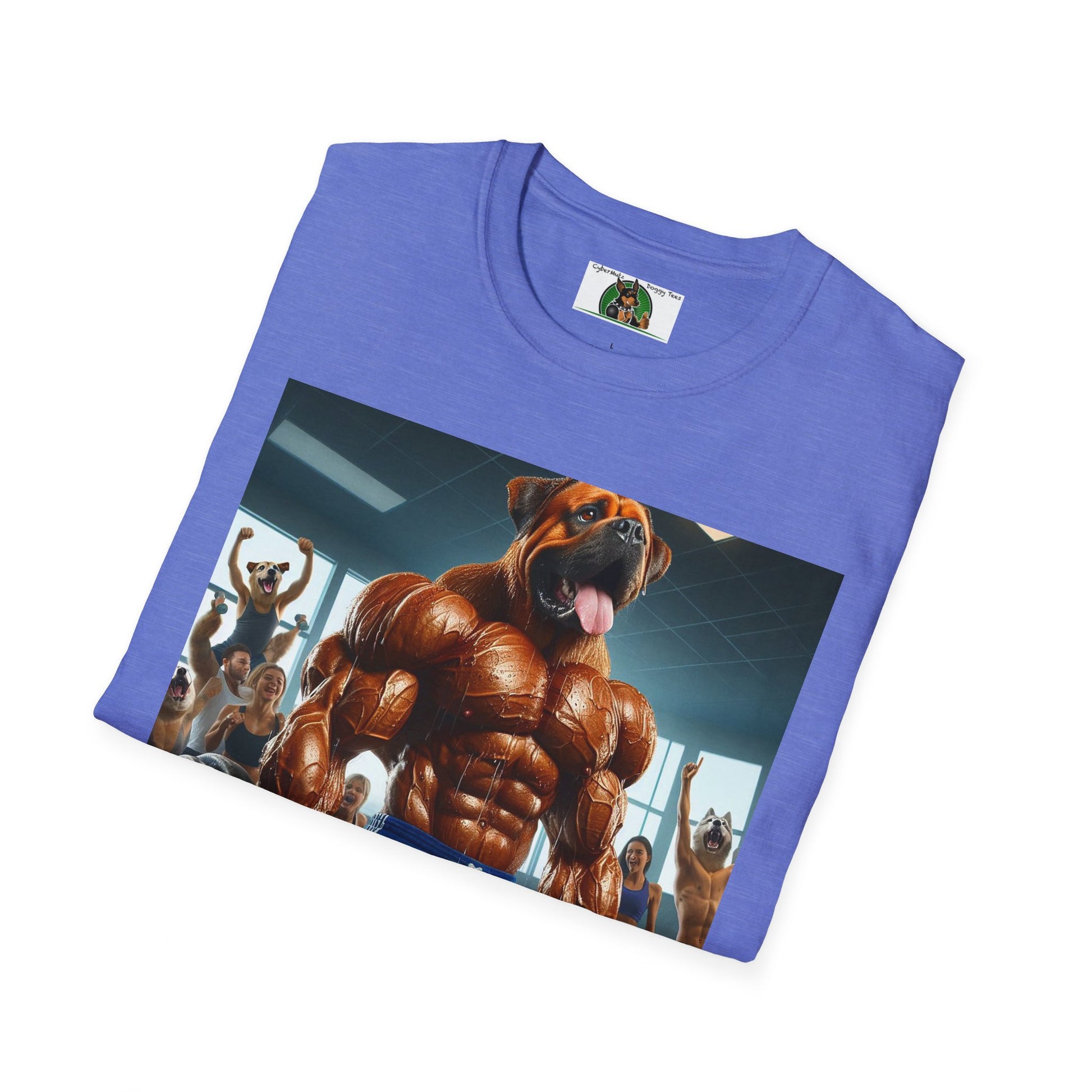 Wacky Muscle Dog T-Shirt Printify   