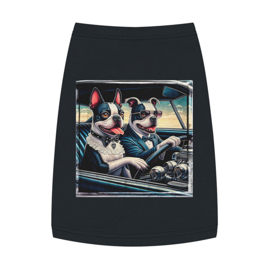 Wacky Pet Tank Top Boston Terrier Couple Driving Car Pets Printify M Black 