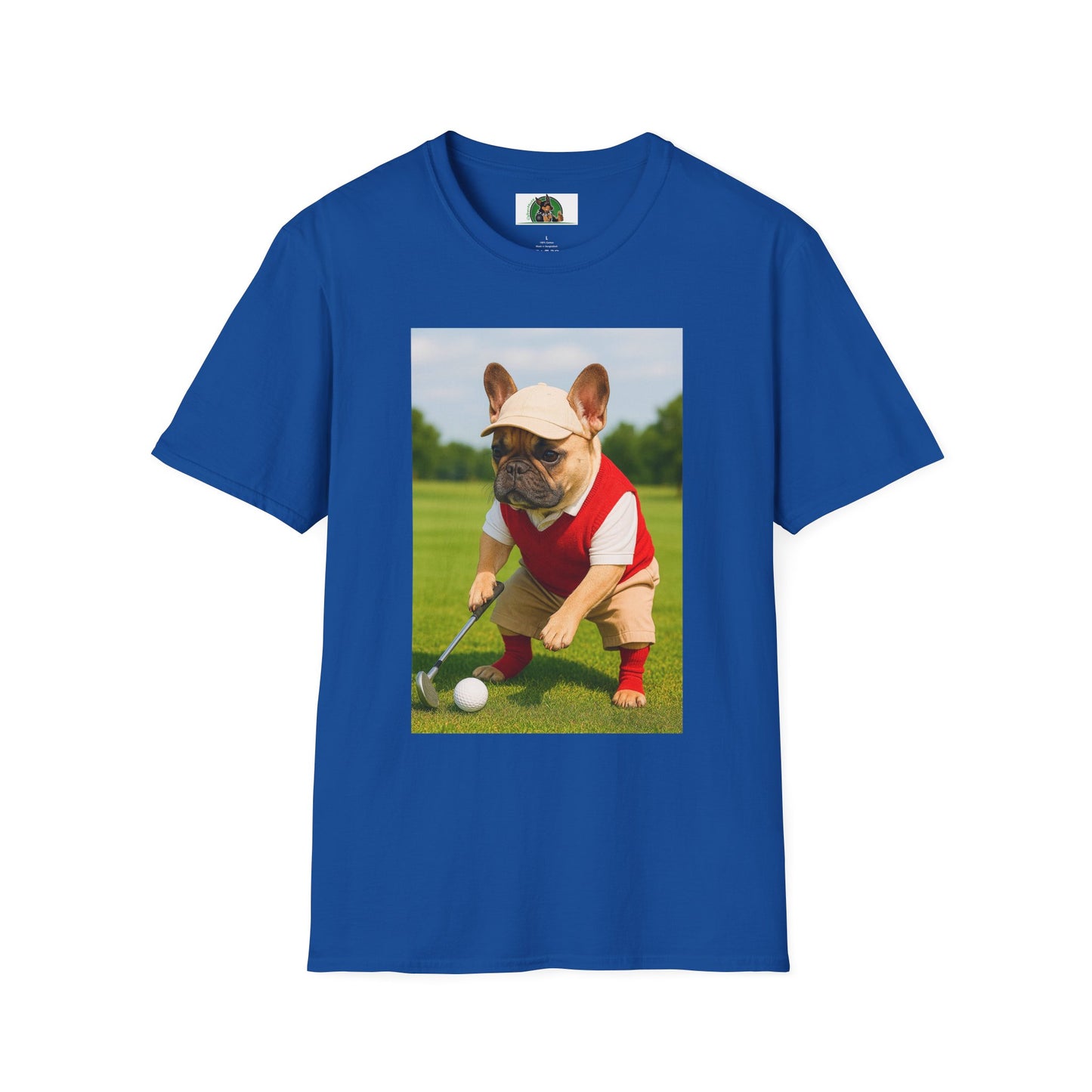 Sports Golf French Bulldog T-Shirt T-Shirt Printify Royal XS