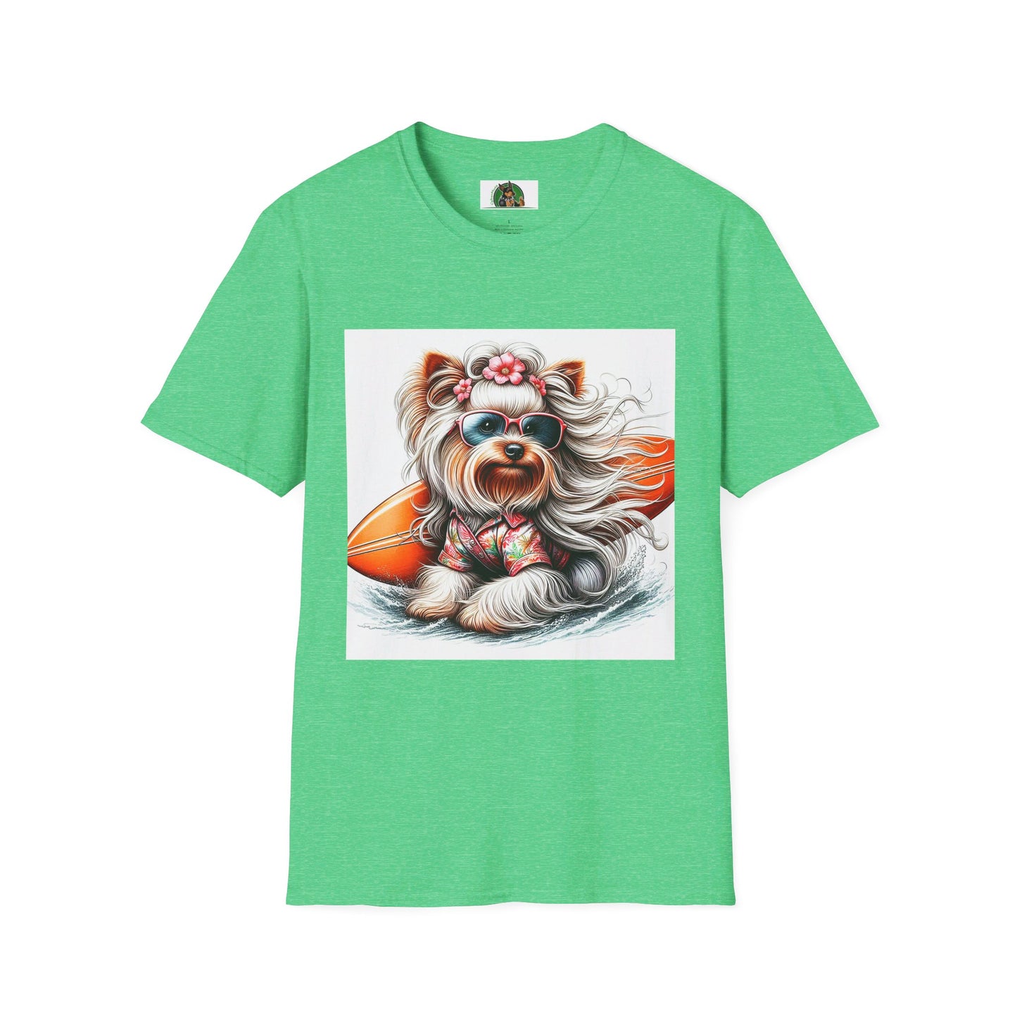 Yorkie T-Shirt Printify S Heather Irish Green 