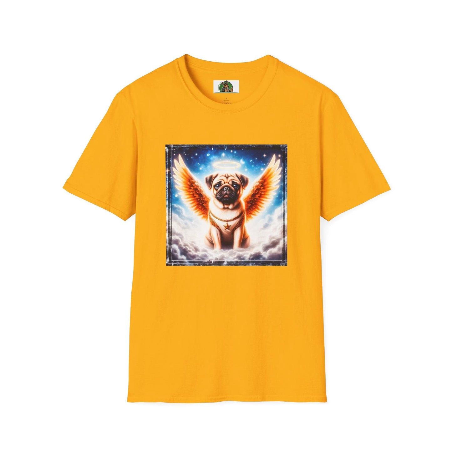 Pug Angel T-Shirt T-Shirt Printify S Gold