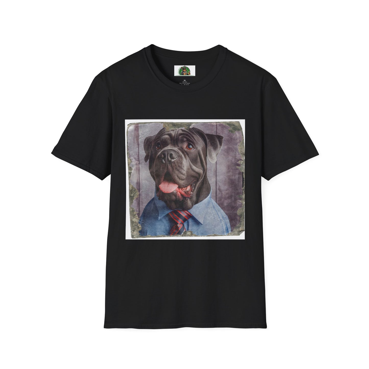 Cane Corso Wearing Suit And Tie TShirt T-Shirt Printify XS Black