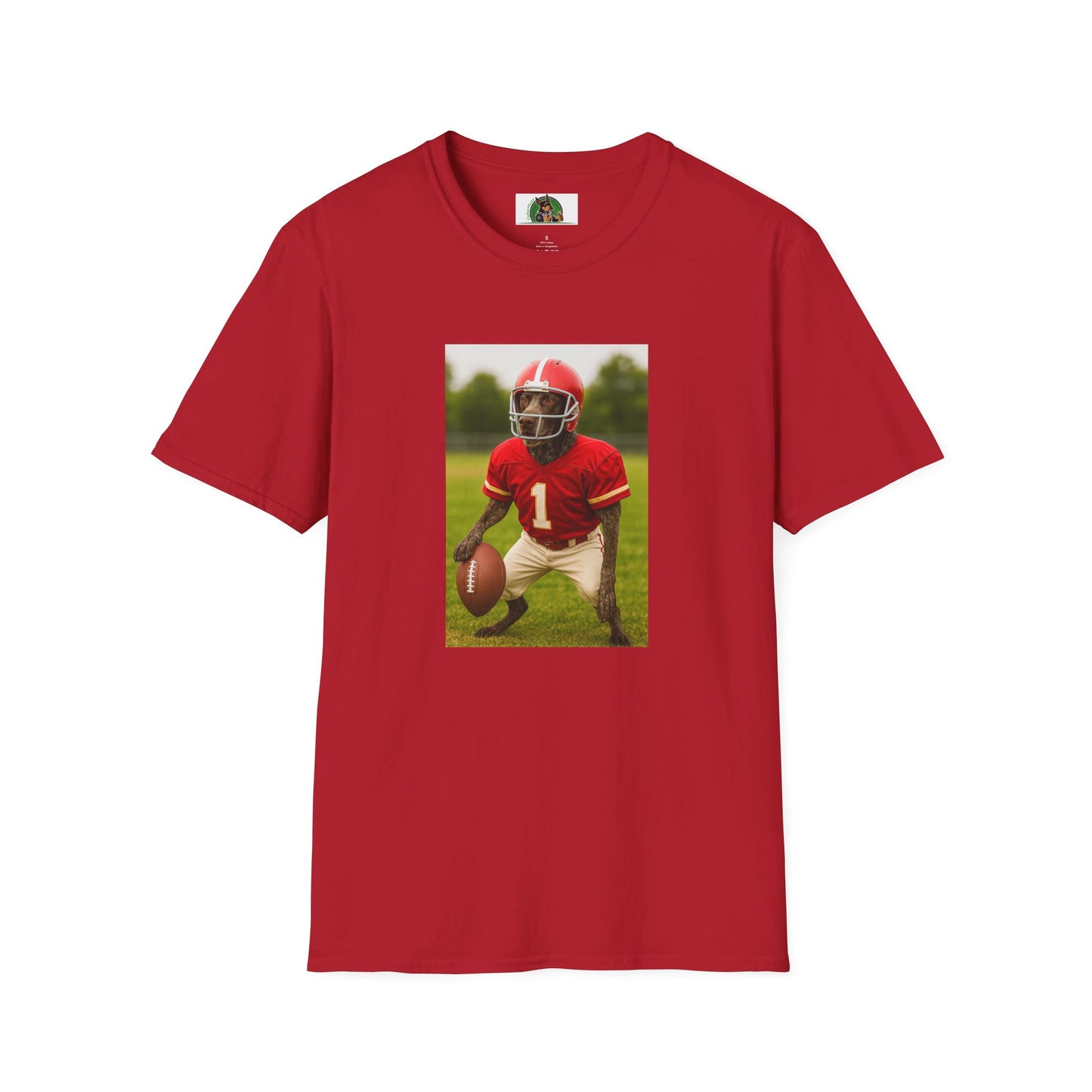 German Shorthaired Pointer Football T-Shirt — GSP Sports Tee T-Shirt Printify Cherry Red S