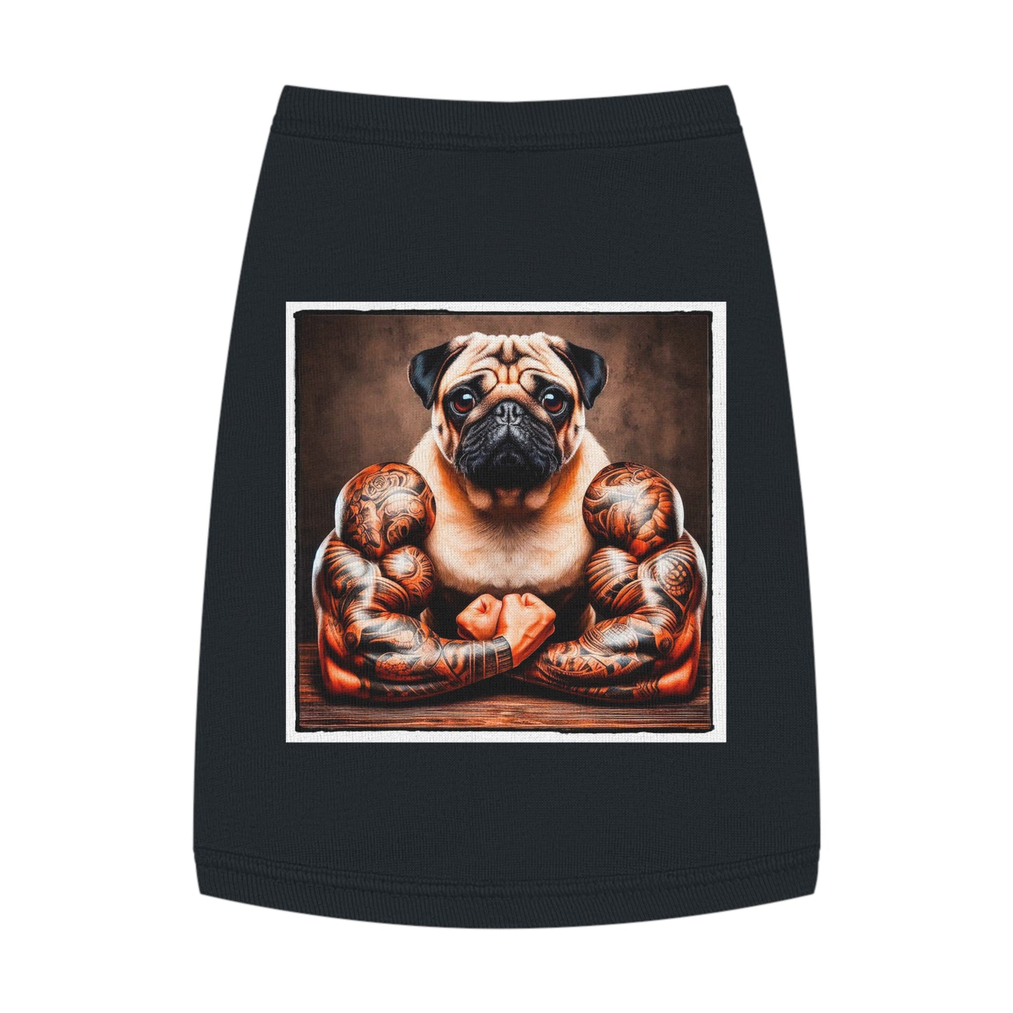 Pet Tank Top Pug Pets Printify M Black 