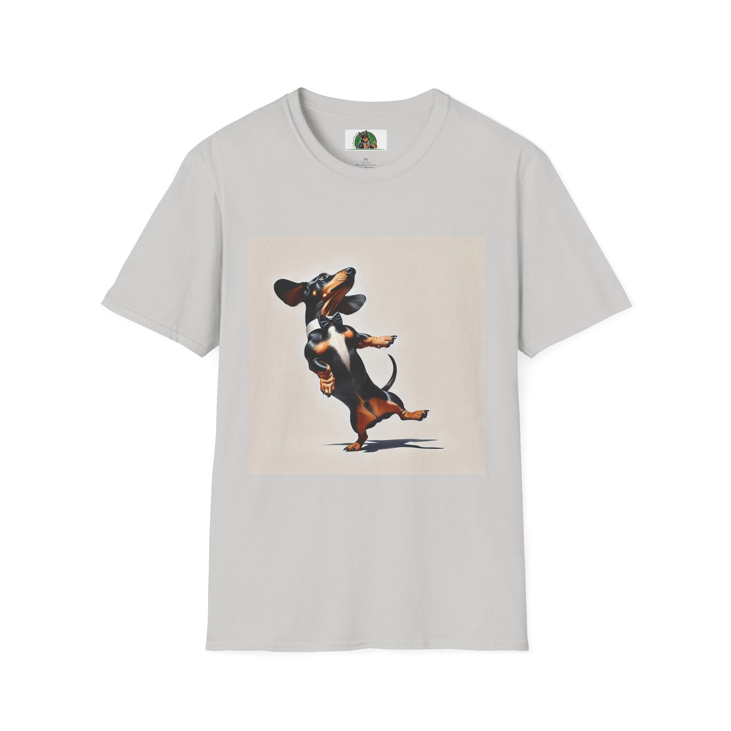 Dachshund Dancing Dog T-Shirt - Fun and Playful Unisex Tee T-Shirt Printify S Ice Grey