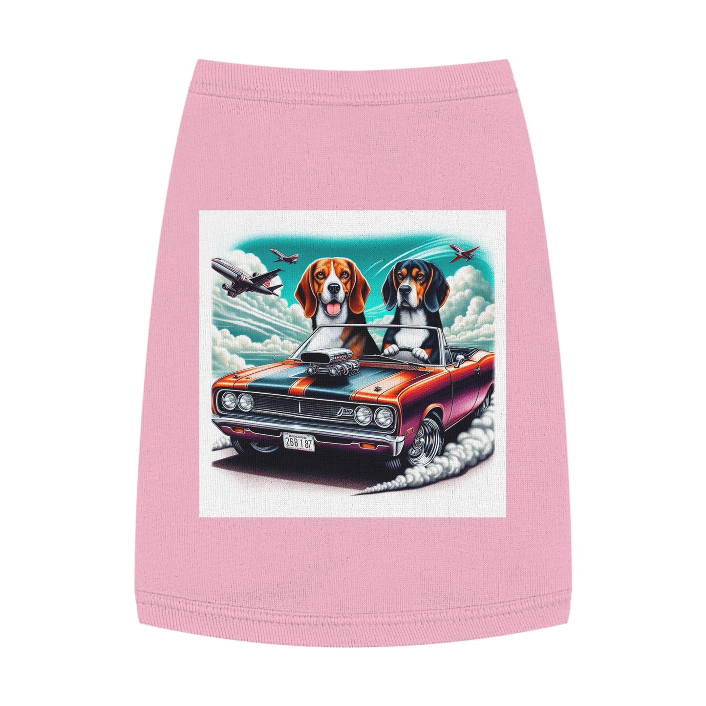 Pet Tank Top Wacky Beagle Dogs In Race Car Pets Printify M Pink 