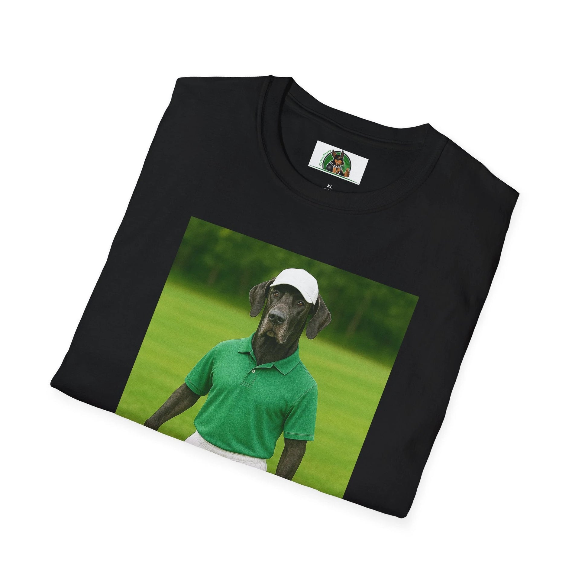 Great Dane Golf T-Shirt — Playing Golf Sports Dog Tee by Printify