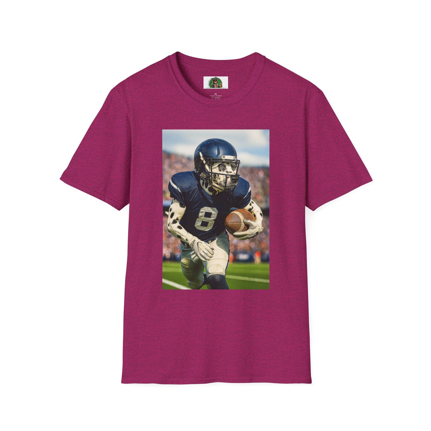 Football Dalmatian Sports T-Shirt T-Shirt Printify Antique Heliconia S