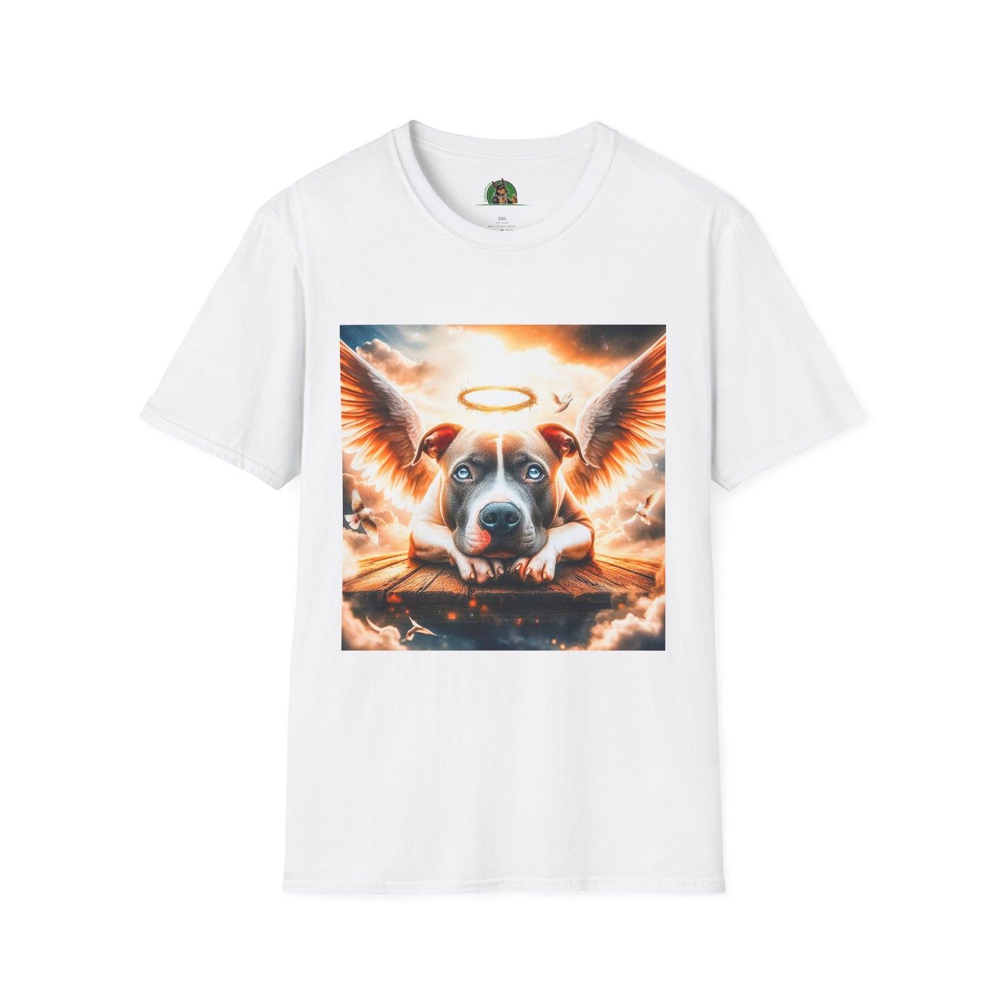 Pit bull heaven and clouds shirt T-Shirt Printify XS White
