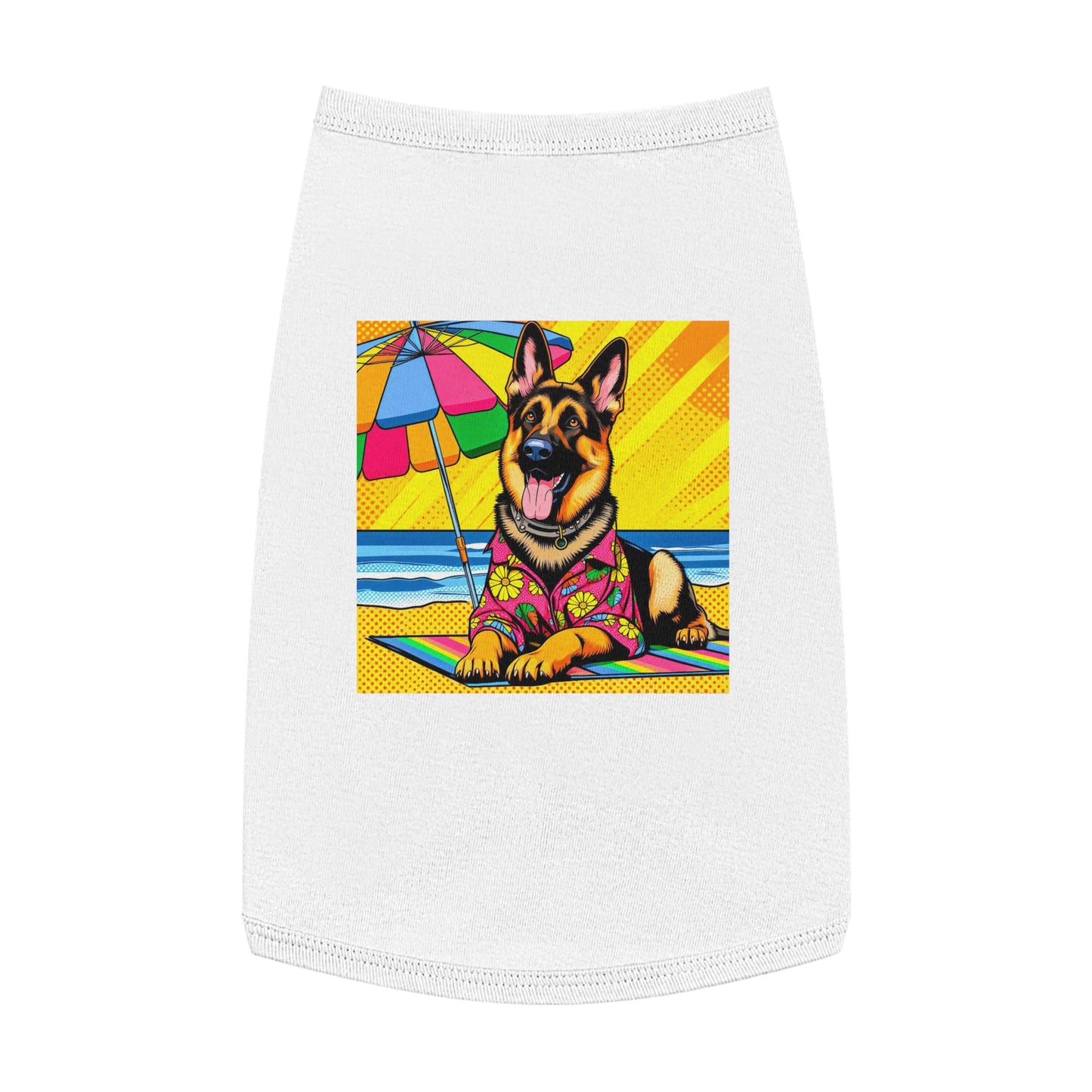 Pet Tank Top German Shepherd vacation Pets Printify L White