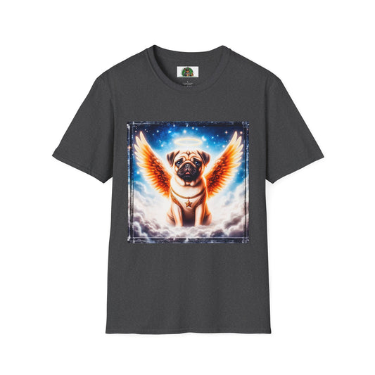 Pug Angel T-Shirt T-Shirt Printify XS Dark Heather