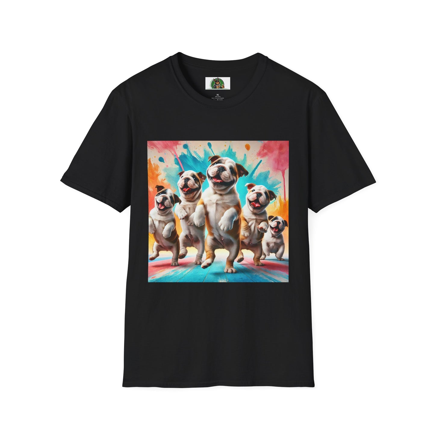 Bulldog Dancing T-Shirt T-Shirt Printify XS Black