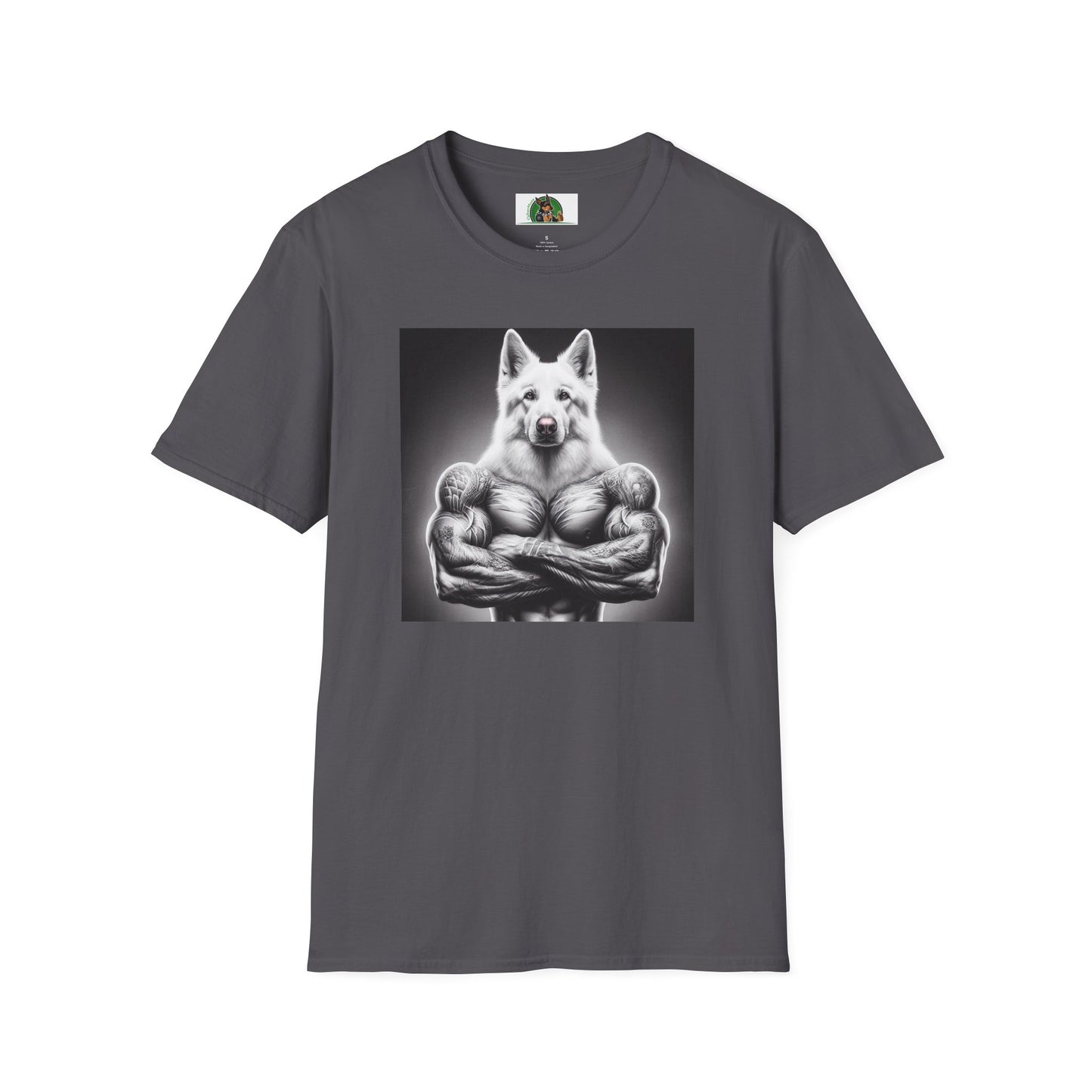German Shepherd muscle man shirt T-Shirt Printify Charcoal S
