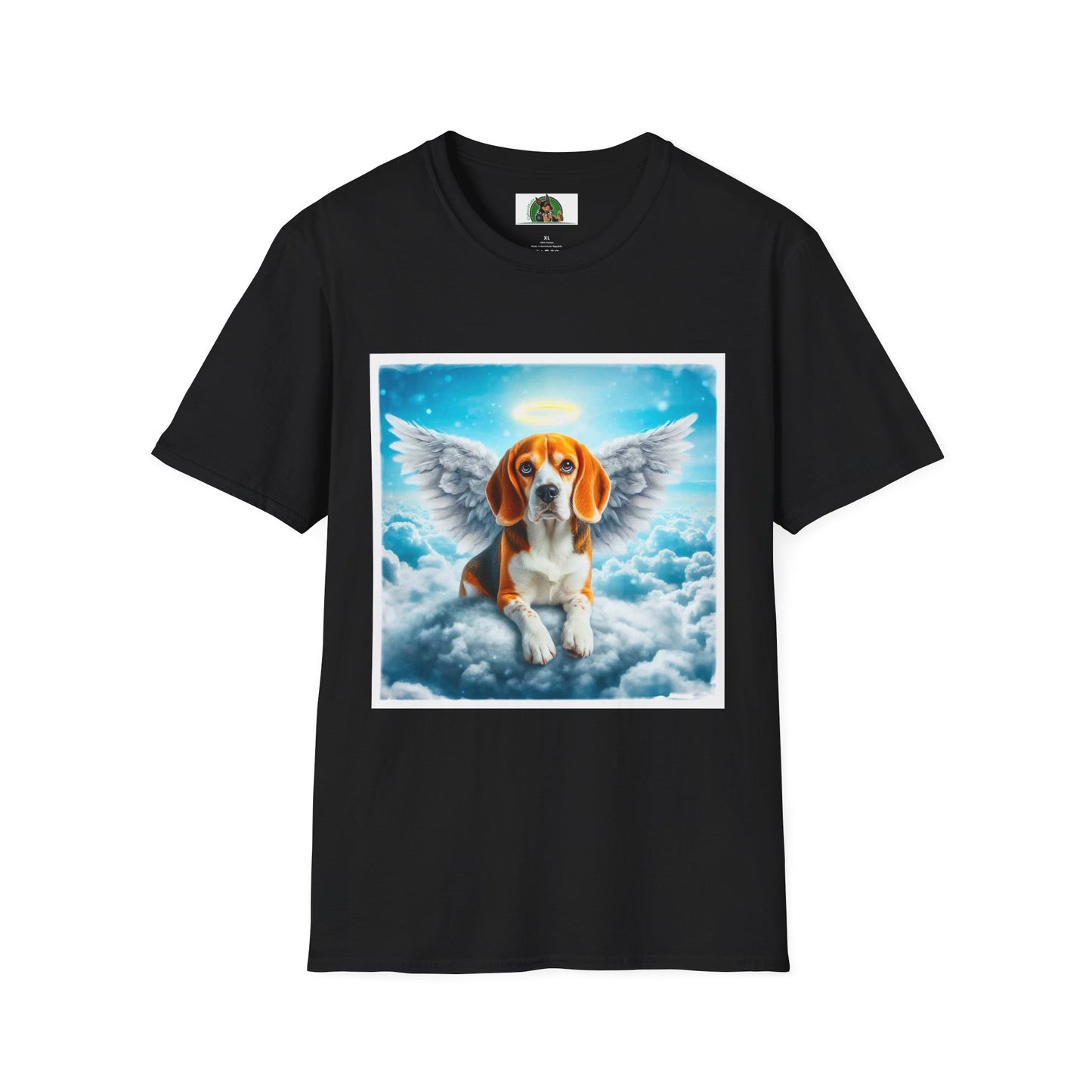 Beagle Angel in Cloud T-Shirt Printify XS Black 