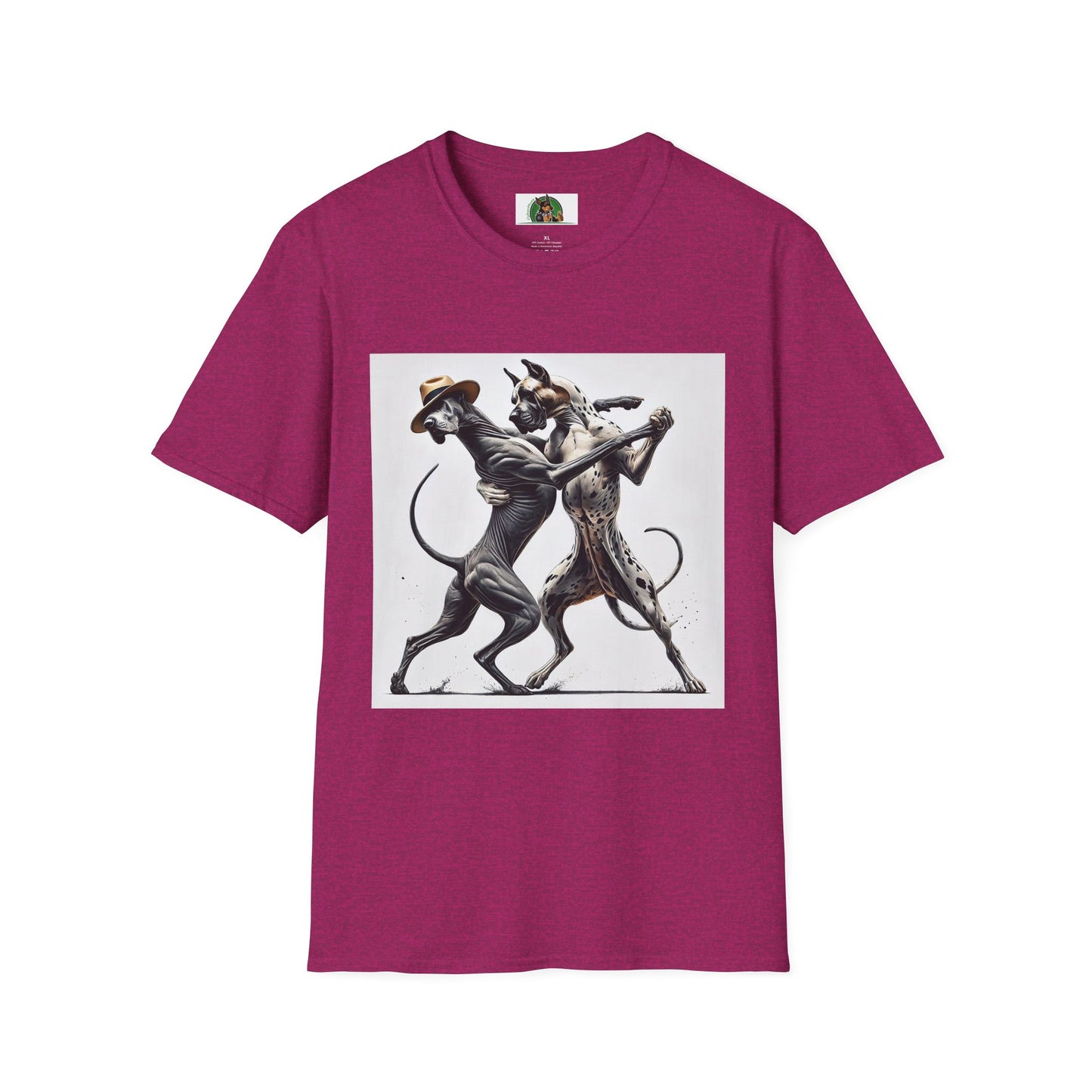 Dancing Great Danes T-Shirt T-Shirt Printify S Antique Heliconia