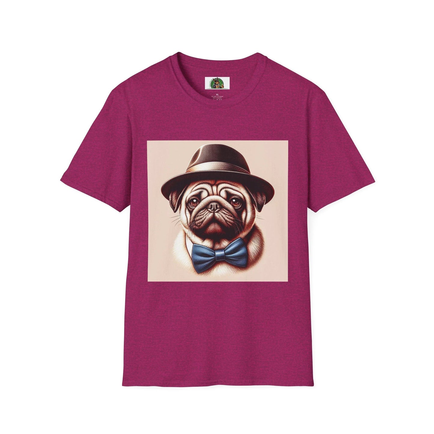 Pug Fedora T-Shirt T-Shirt Printify S Antique Heliconia