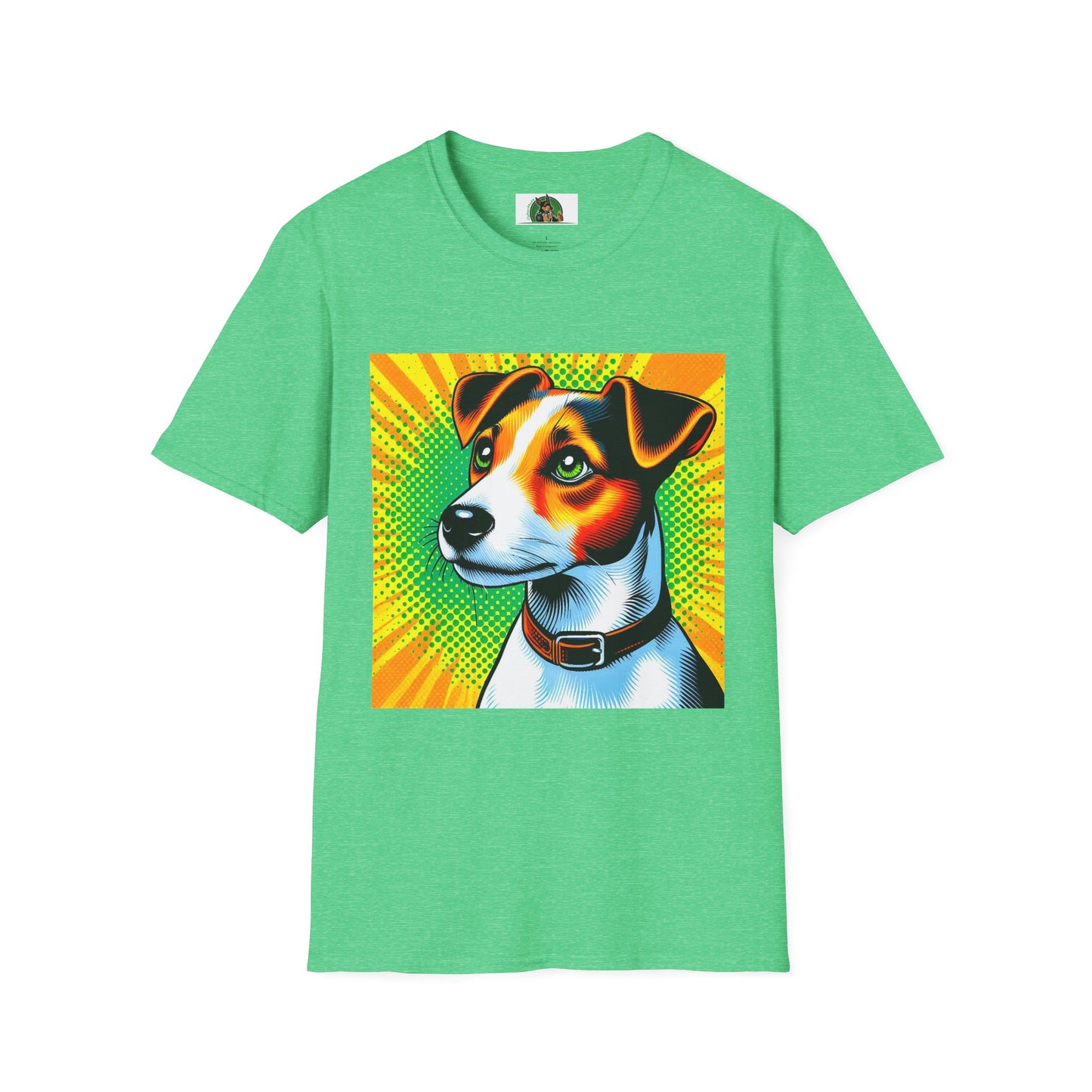 Jack Russell Pop Art T-Shirt Printify S Heather Irish Green