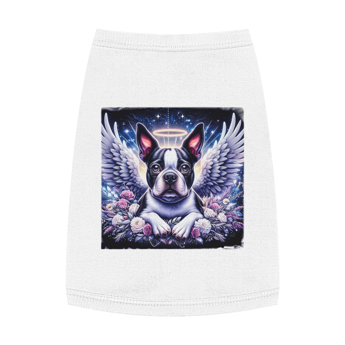 Pet Tank Top Boston Terrier Silver Angel Pets Printify   